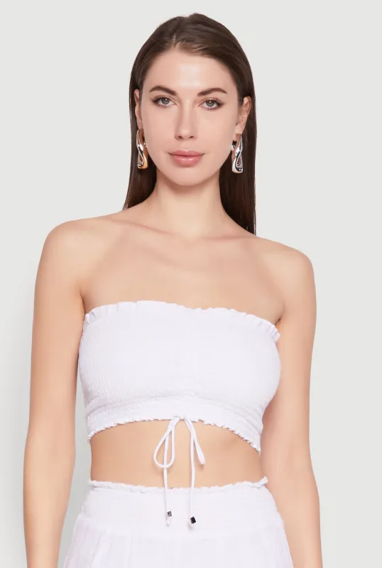 Ruched Sweetheart Smocked Tube Top sold by Rainbow