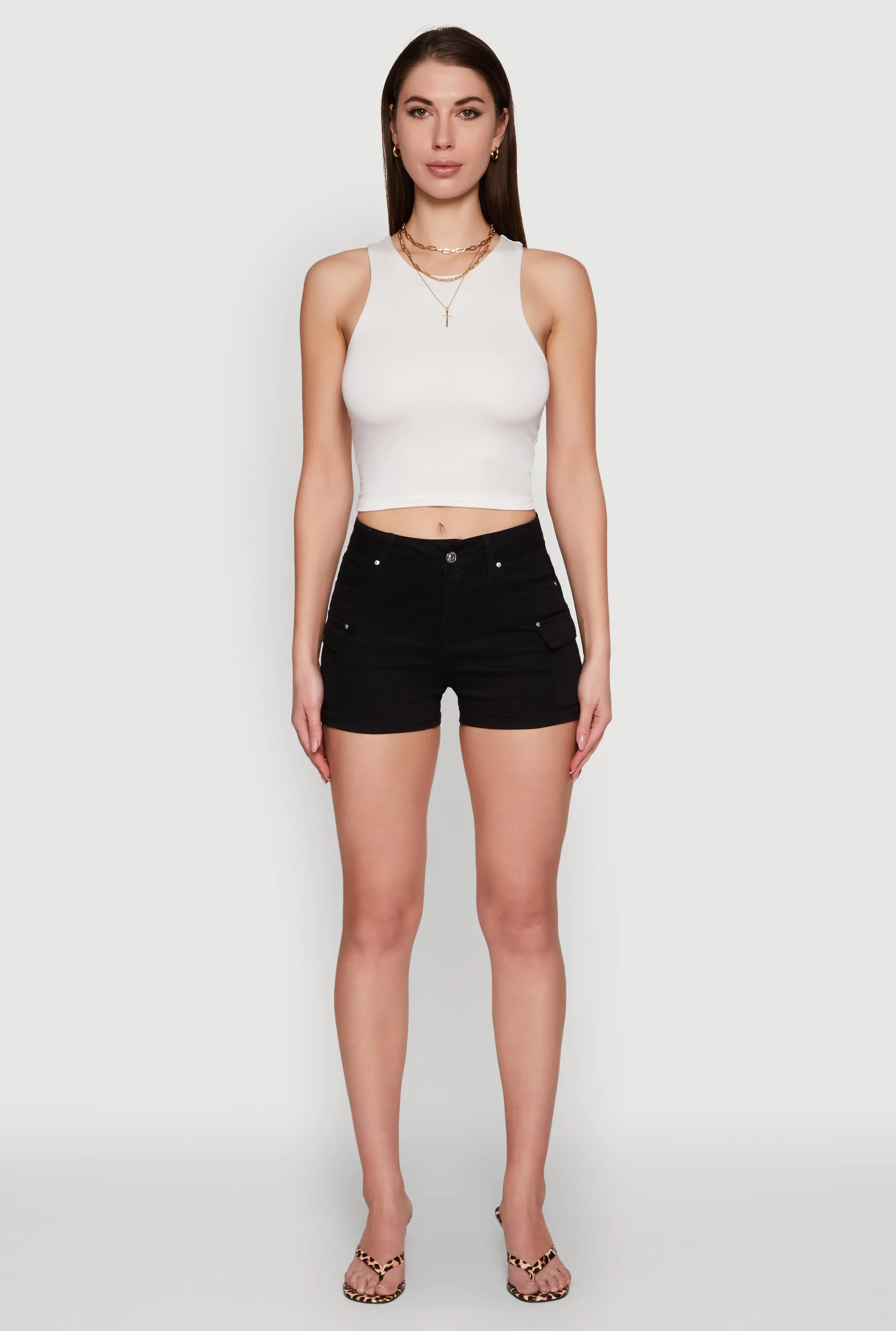 Crew Neck Cropped Tank Top sold by Rainbow product image thumbnail 3