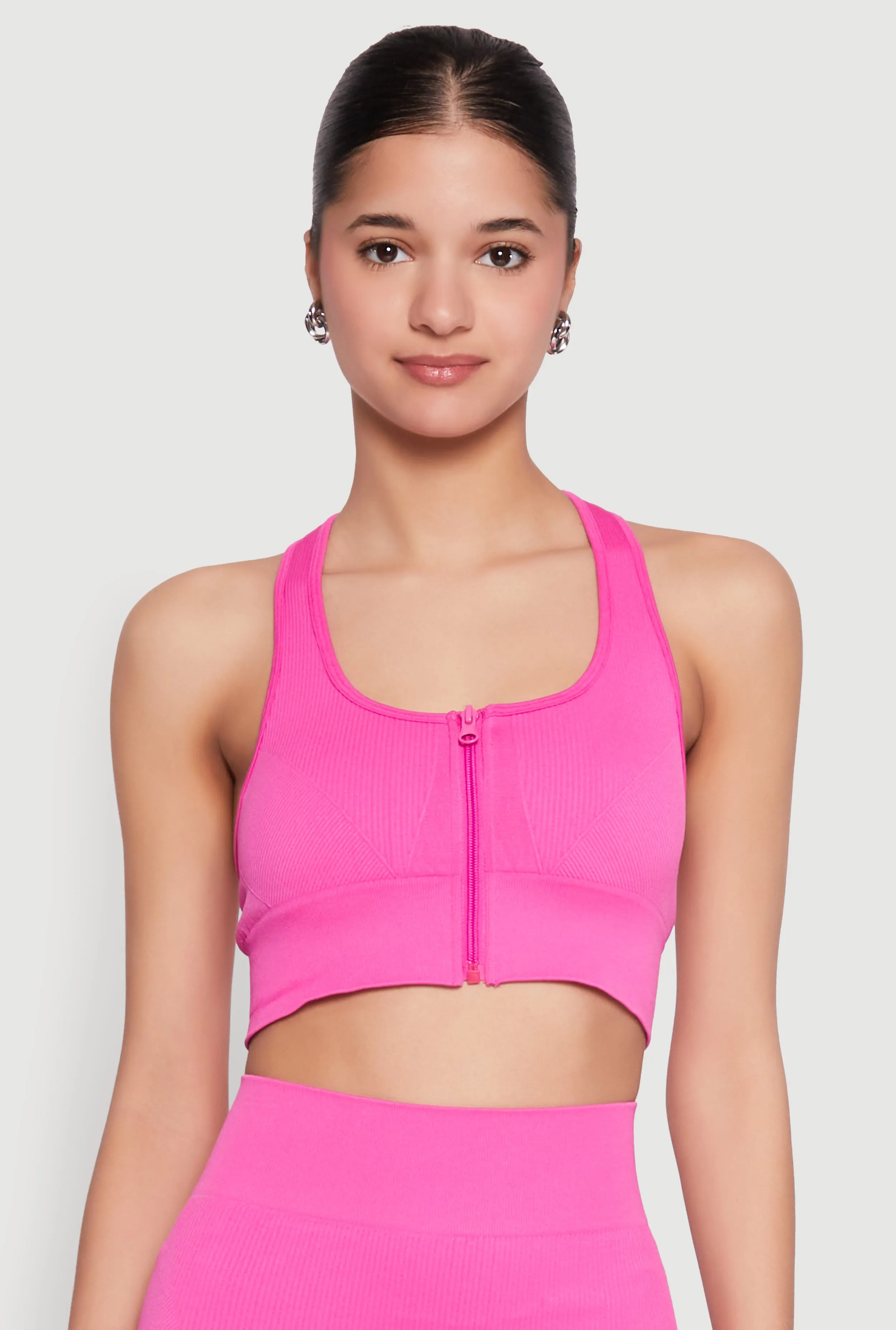 Seamless Zip Front Sports Bra sold by Rainbow