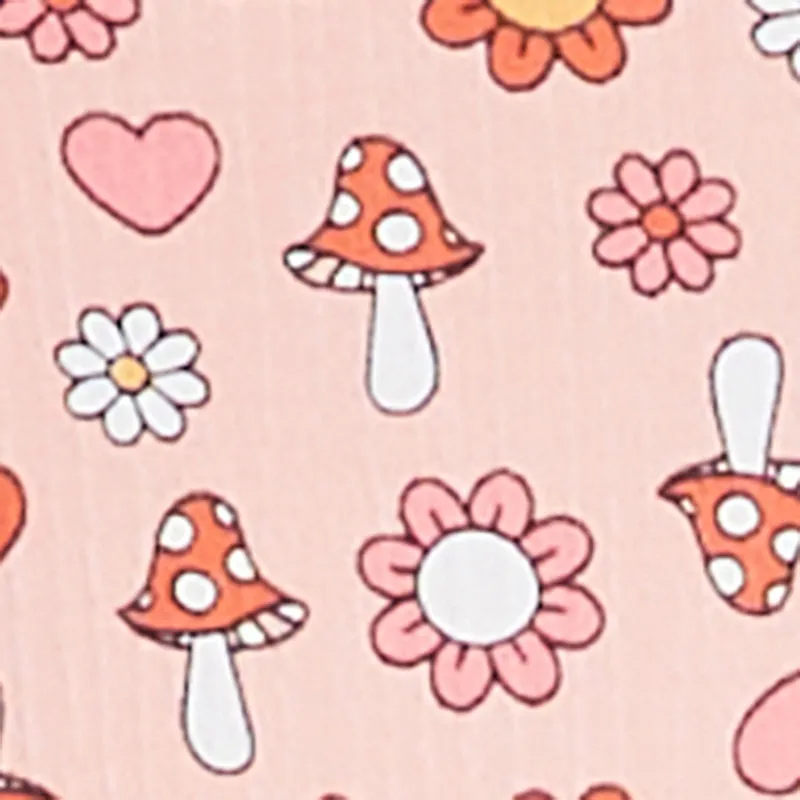 Textured Floral Mushroom Print Pajama Cami and Shorts sold by Rainbow product image thumbnail 3