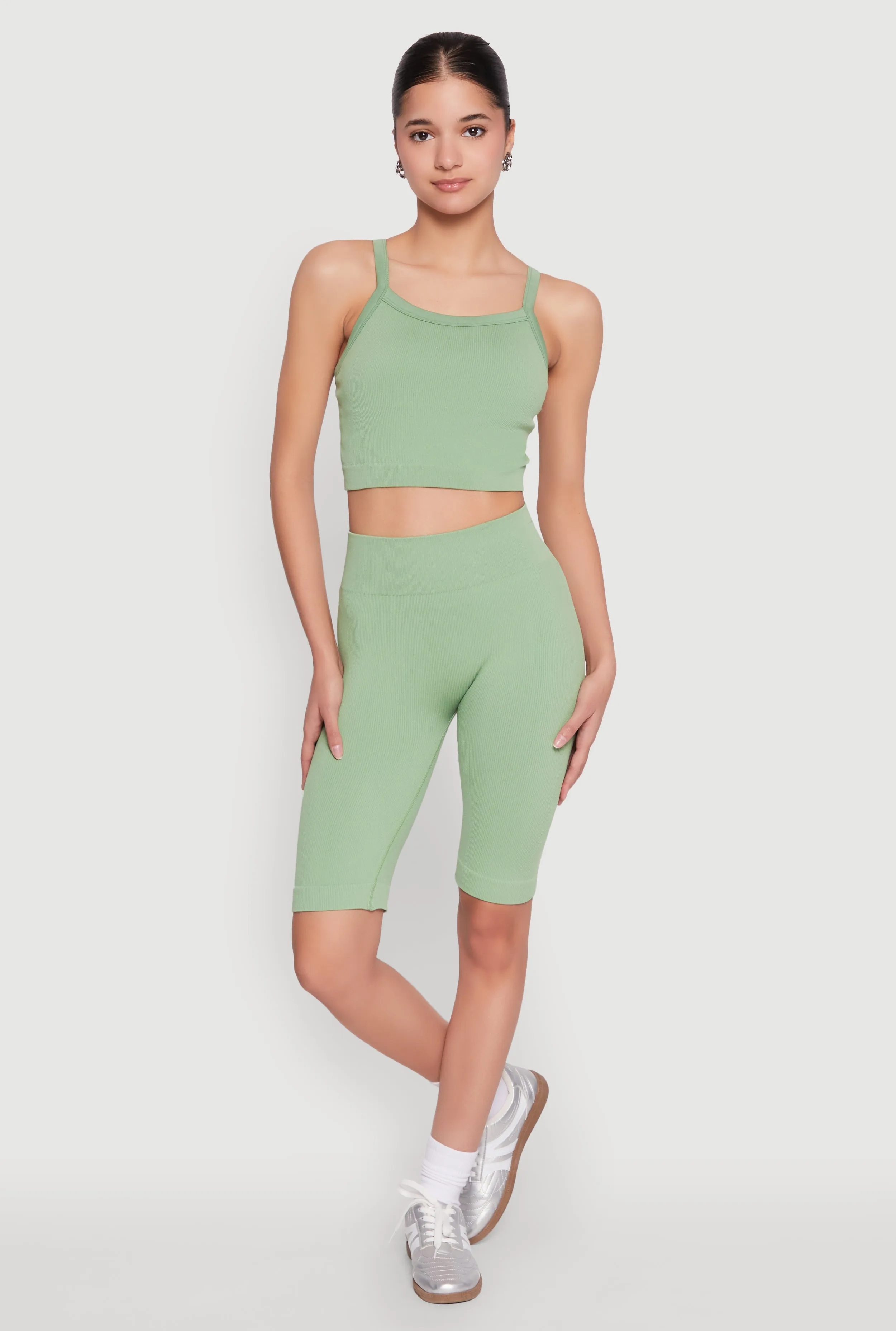 Ribbed Knit Seamless Bike Shorts sold by Rainbow