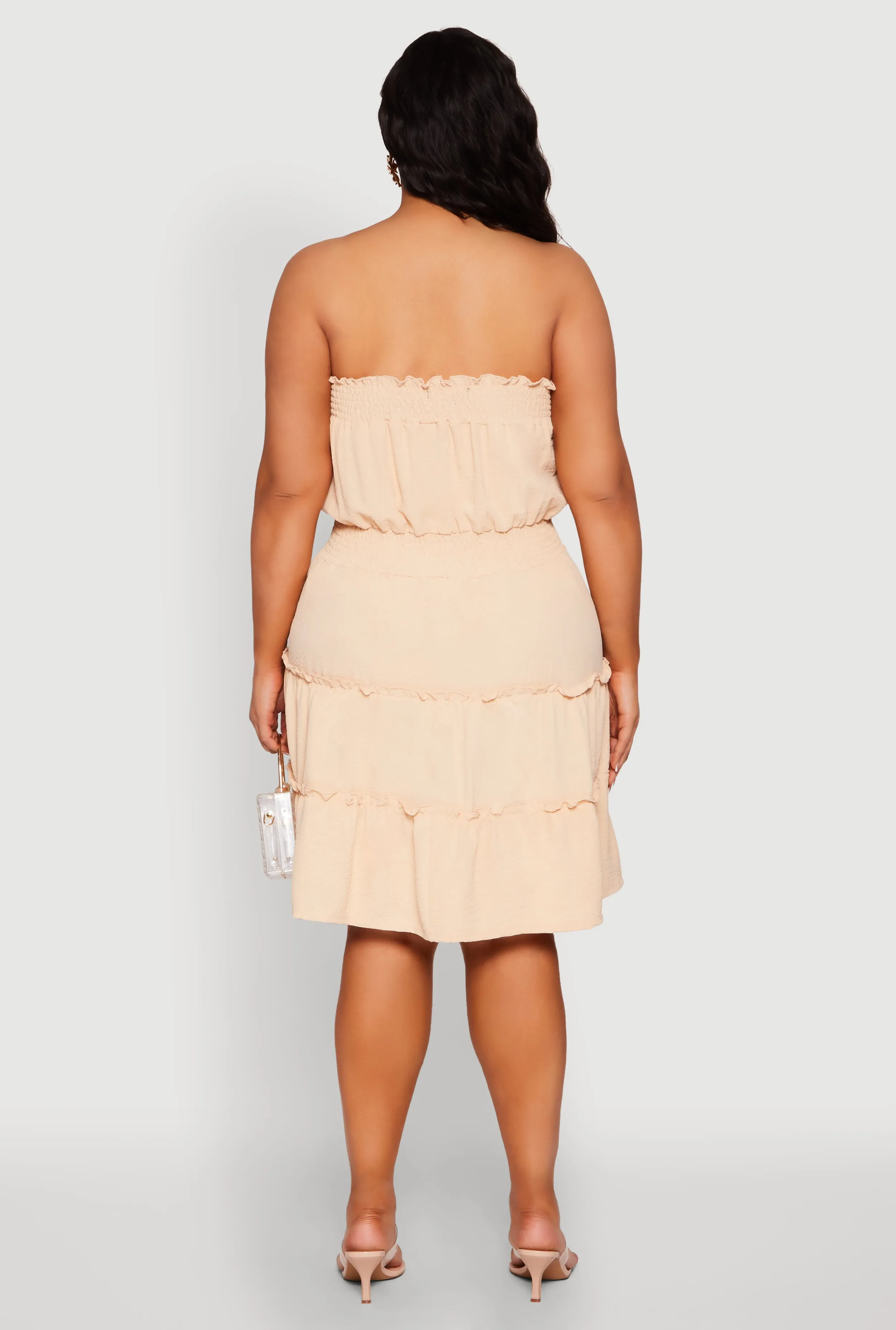 Plus Size Airy Strapless Smocked Tiered Dress sold by Rainbow product image thumbnail 5
