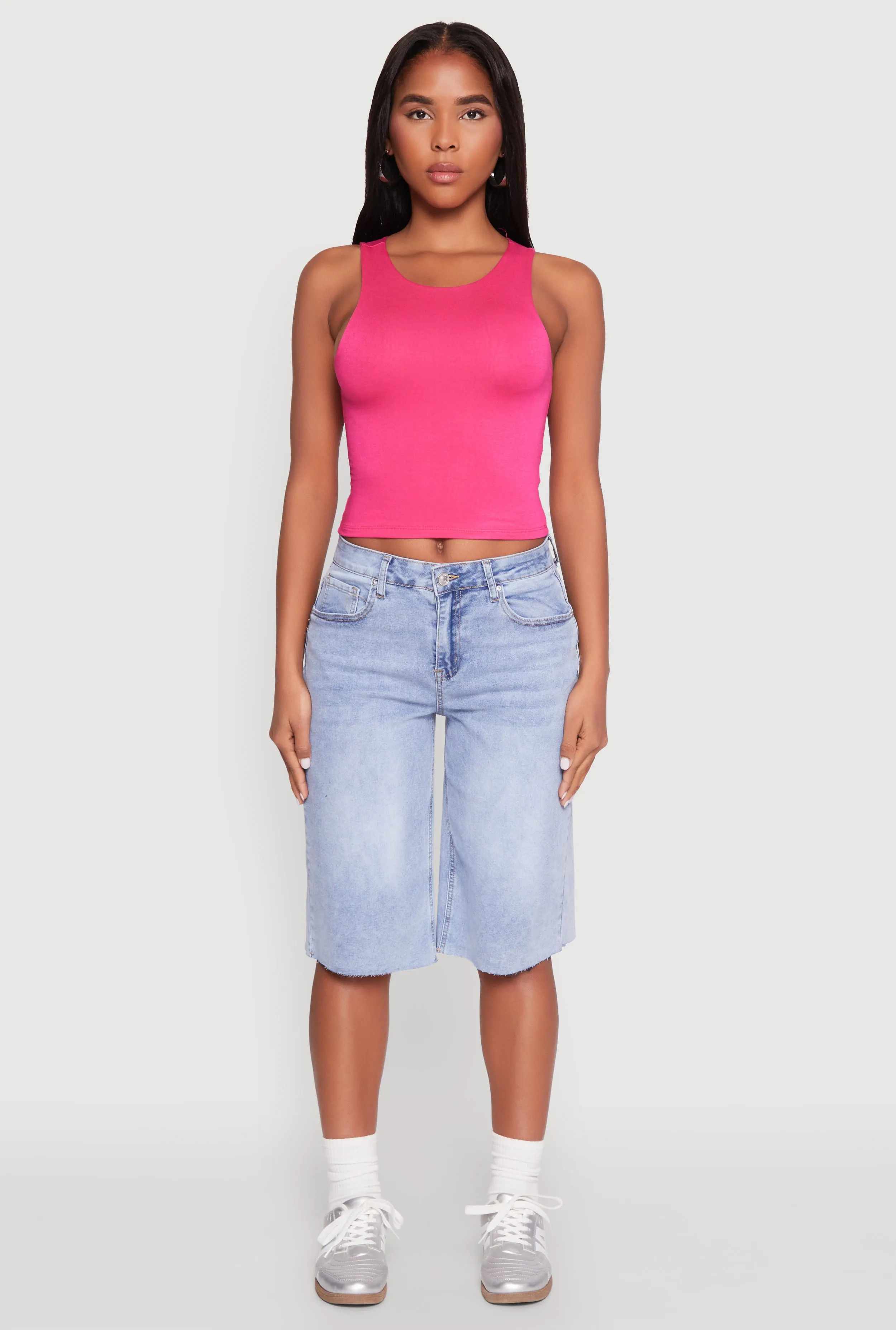 Crew Neck Cropped Tank Top sold by Rainbow product image thumbnail 3
