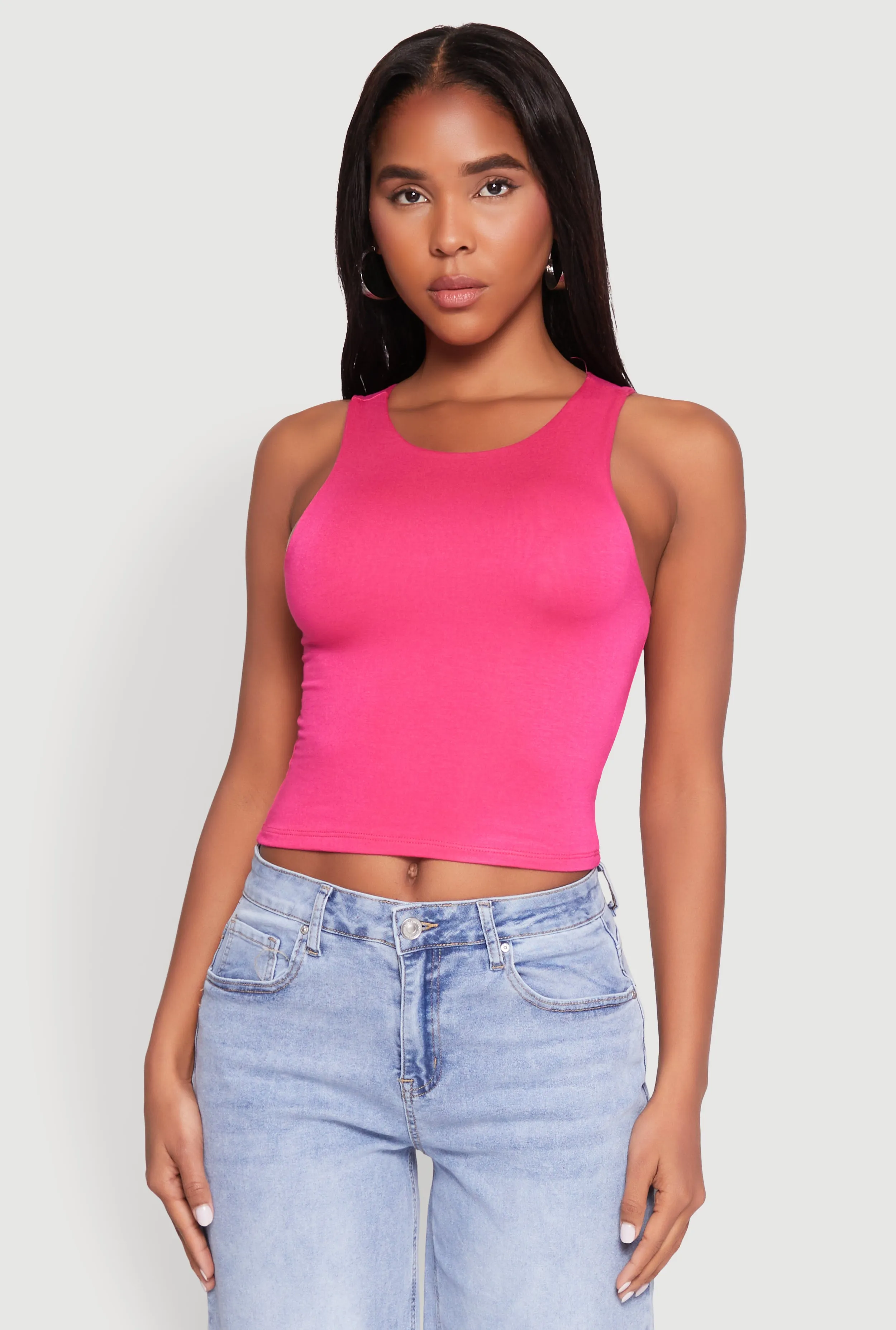 Crew Neck Cropped Tank Top sold by Rainbow product image thumbnail 2