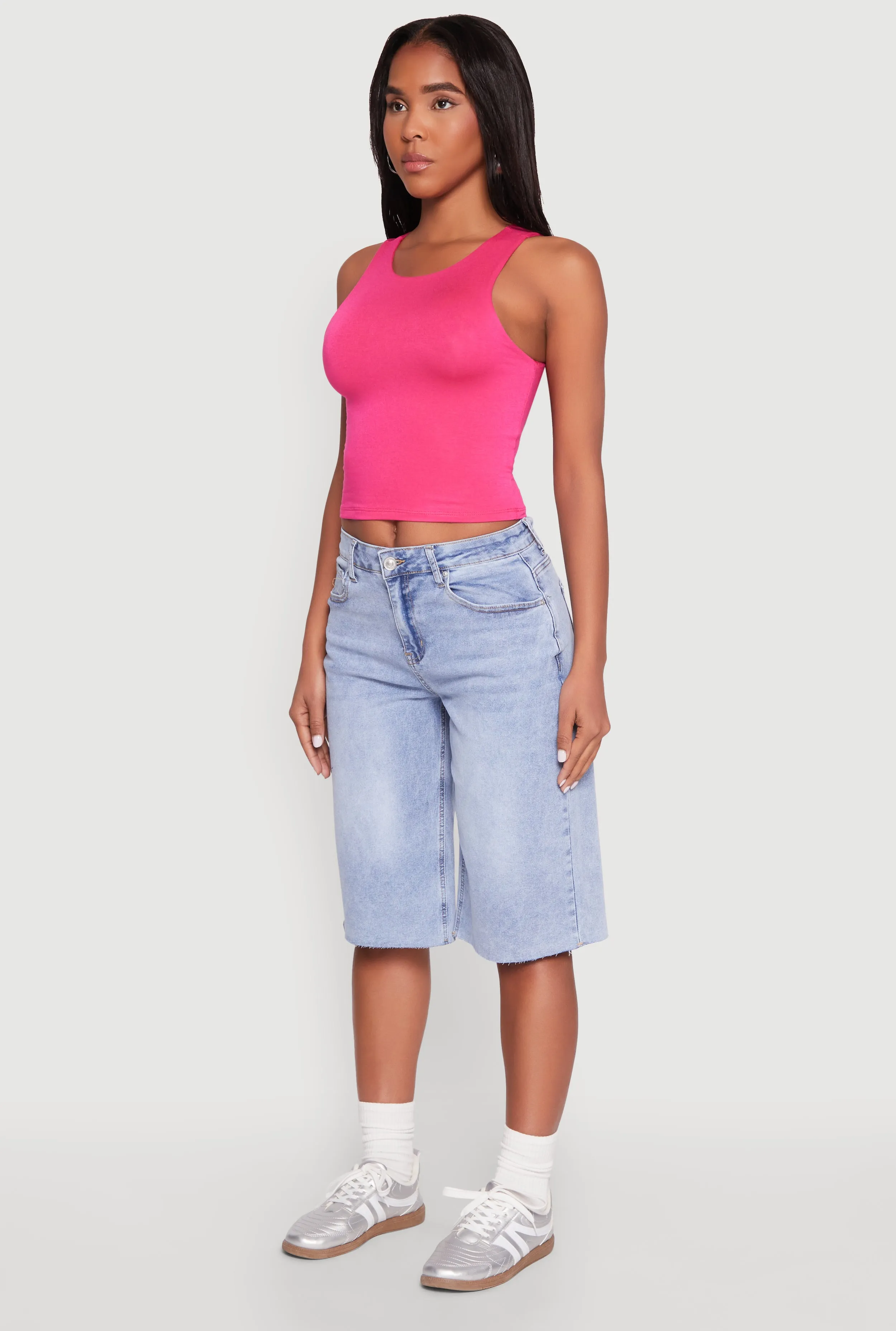 Crew Neck Cropped Tank Top sold by Rainbow product image thumbnail 5