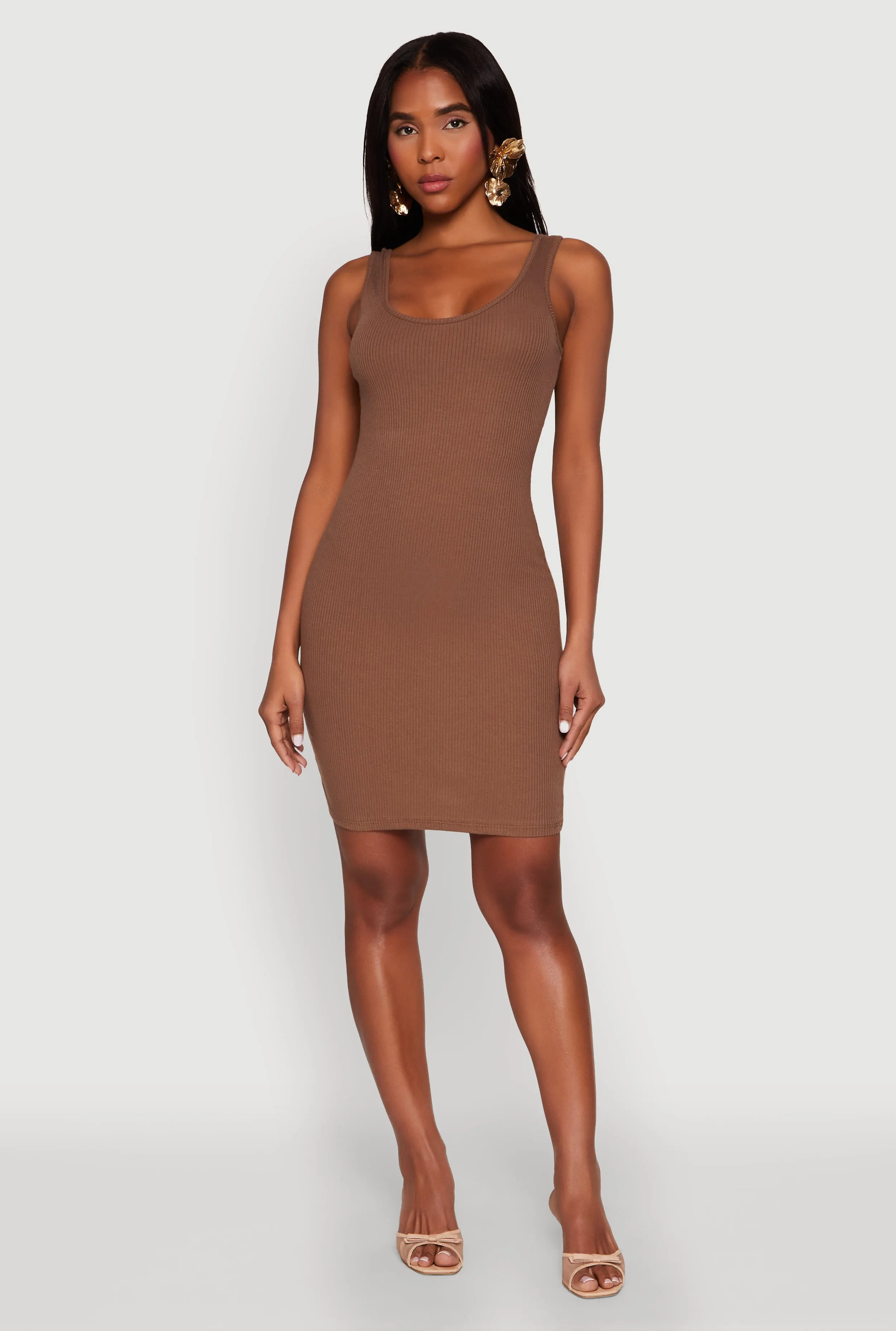 Ribbed Knit Scoop Neck Tank Dress sold by Rainbow product image thumbnail 2