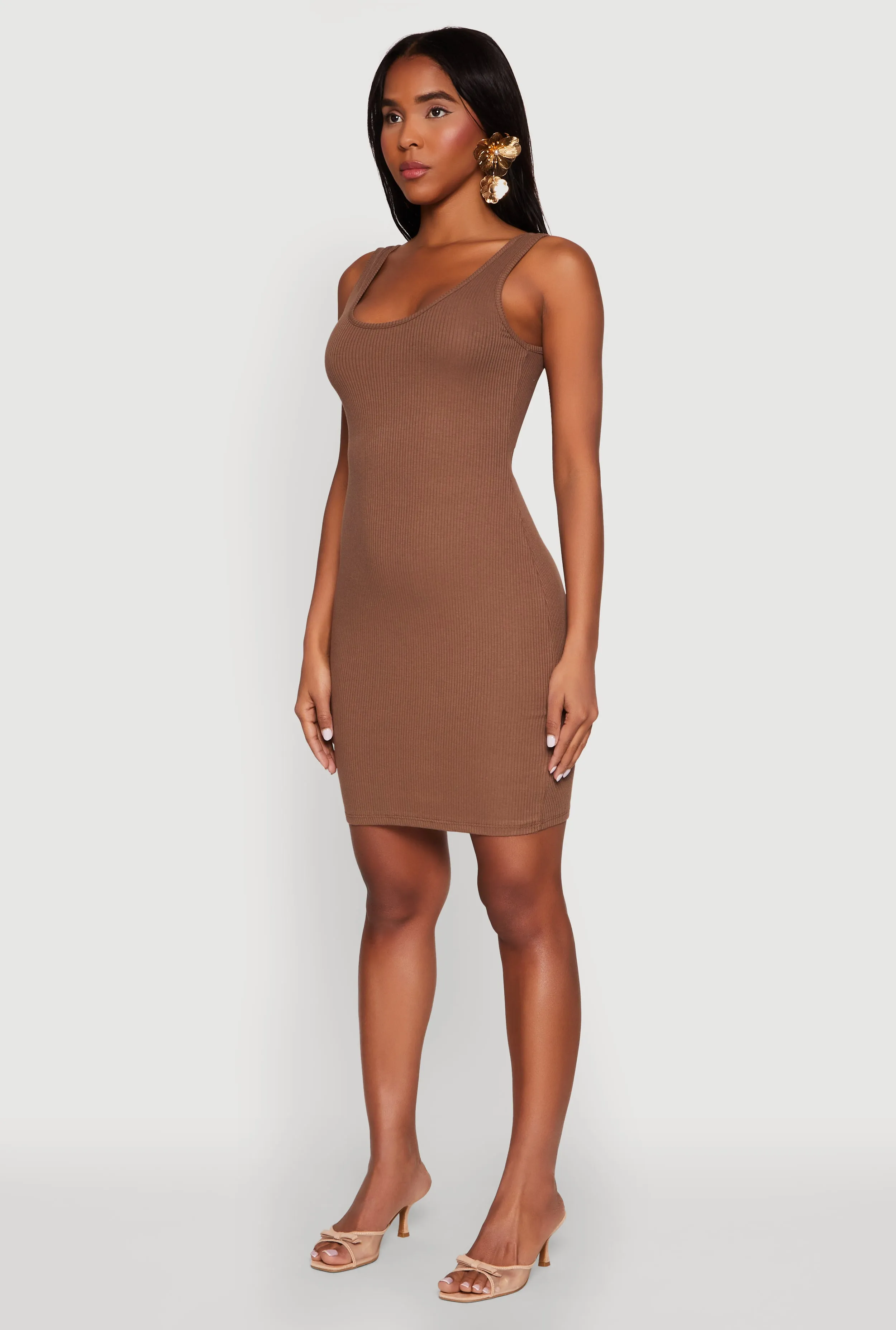 Ribbed Knit Scoop Neck Tank Dress sold by Rainbow product image thumbnail 3