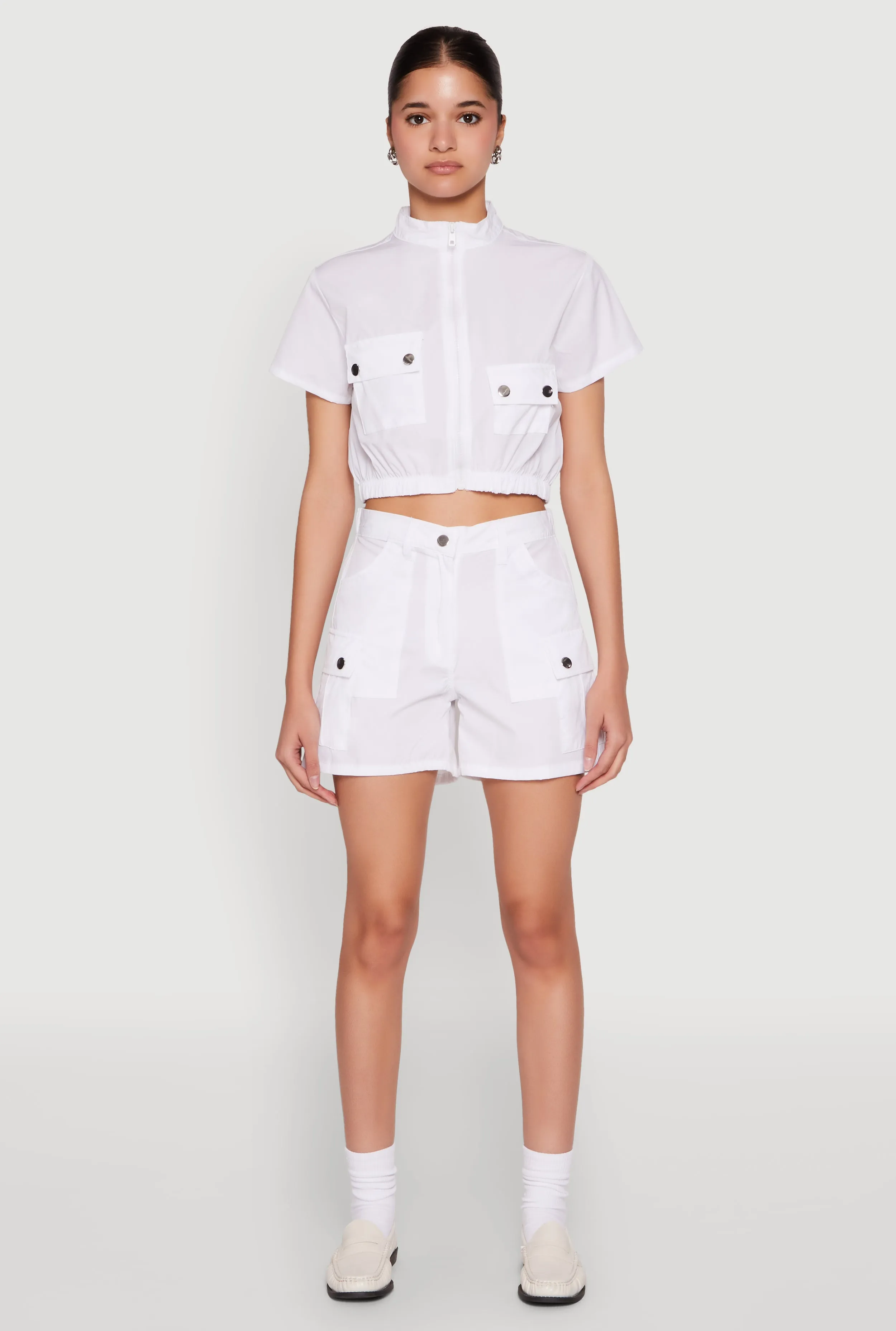 Mock Neck Cargo Pocket Crop Top sold by Rainbow product image thumbnail 2