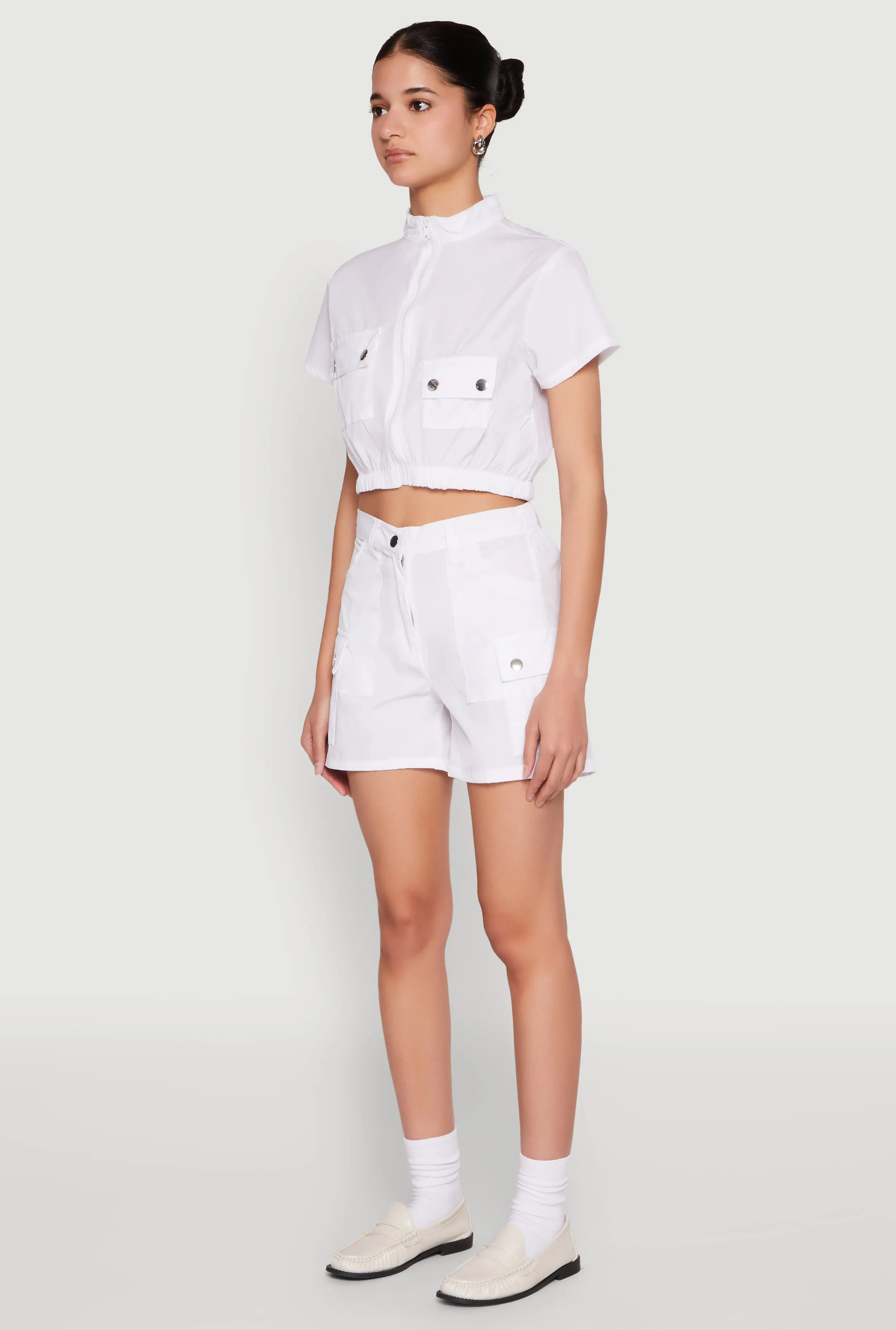 Mock Neck Cargo Pocket Crop Top sold by Rainbow product image thumbnail 5