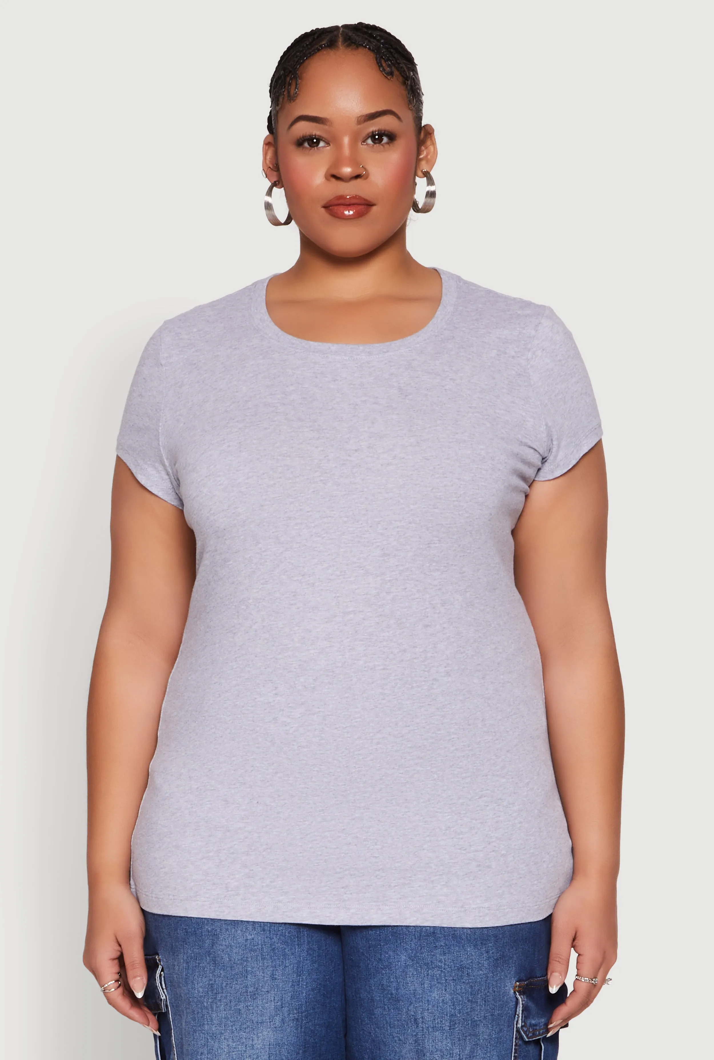 Plus Size Basic Crew Neck Tee sold by Rainbow product image thumbnail 2