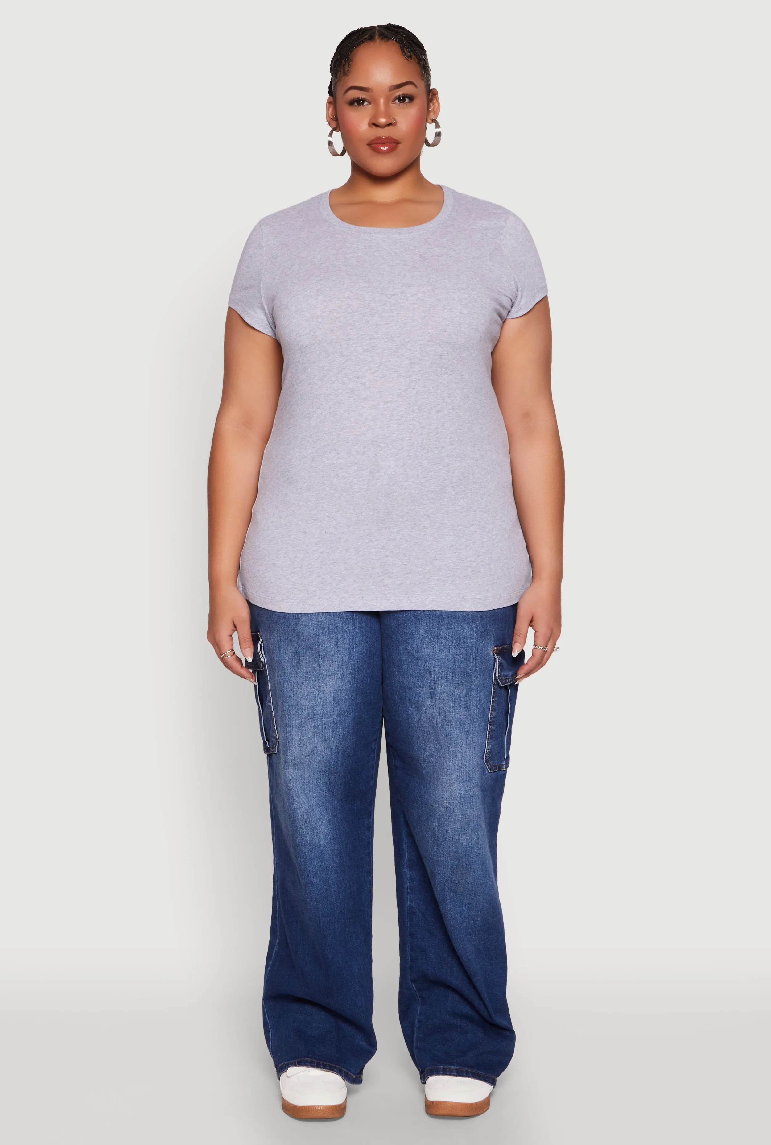 Plus Size Basic Crew Neck Tee sold by Rainbow product image thumbnail 3