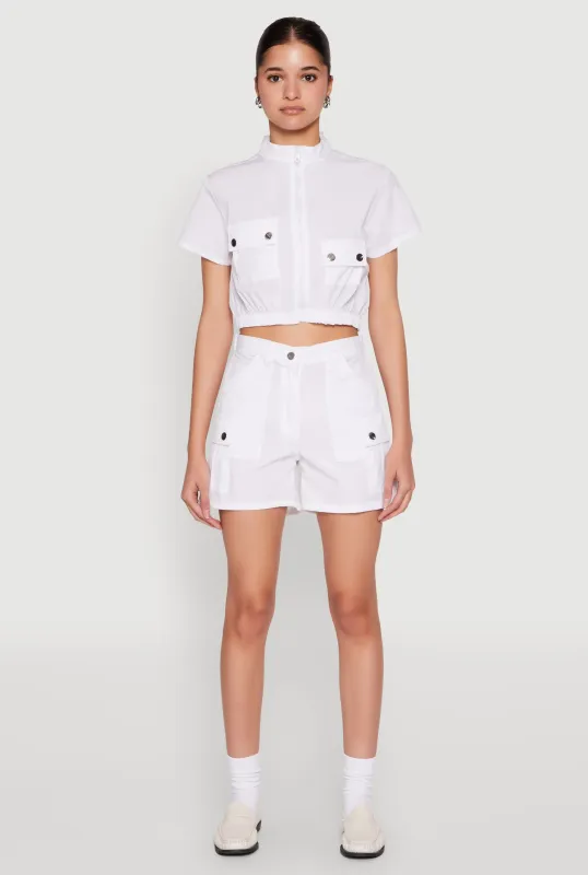High Waisted Cargo Shorts sold by Rainbow
