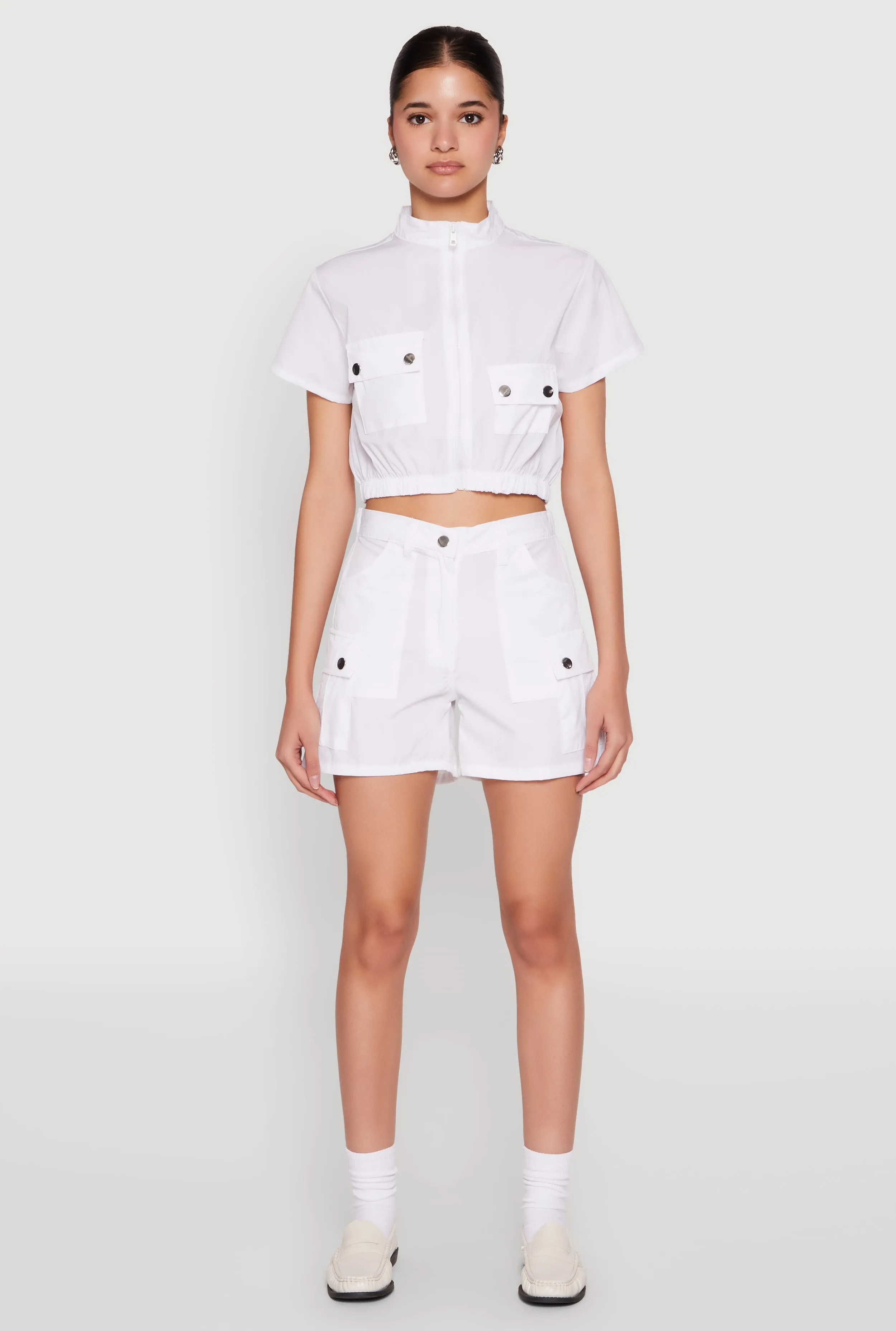 High Waisted Cargo Shorts sold by Rainbow