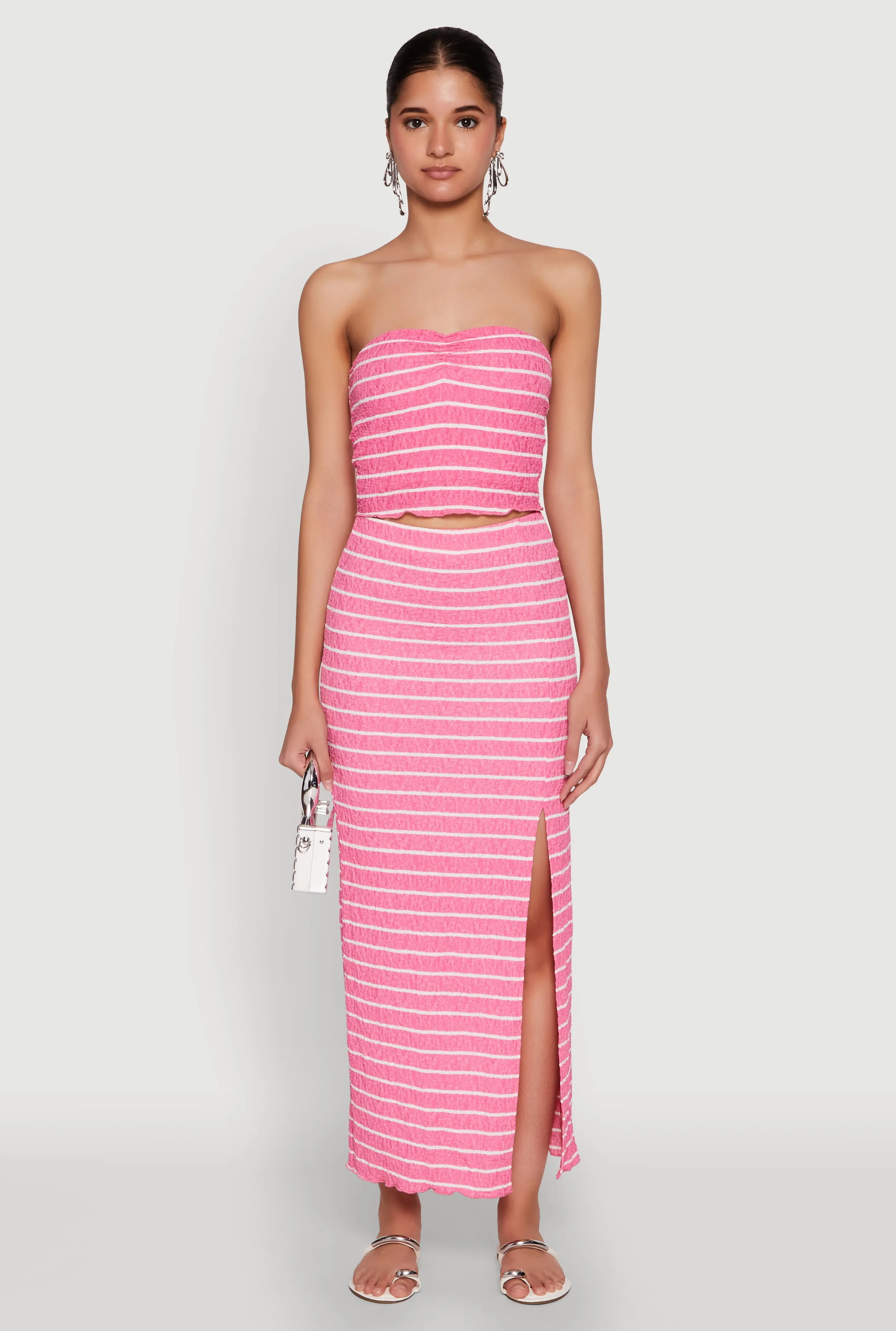 Almost Famous Striped Side Slit Maxi Skirt sold by Rainbow product image thumbnail 2