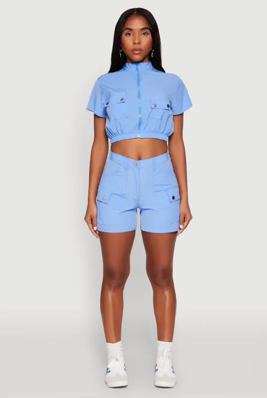 High Waisted Cargo Shorts sold by Rainbow