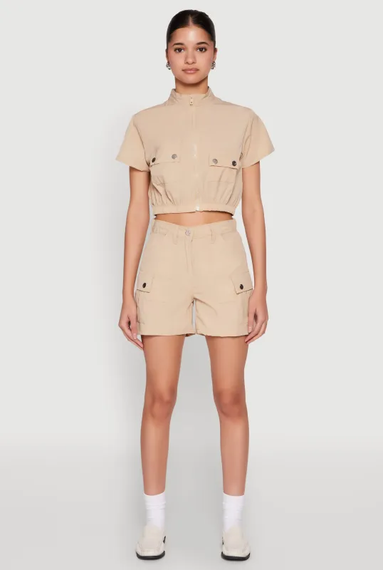 High Waisted Cargo Shorts sold by Rainbow