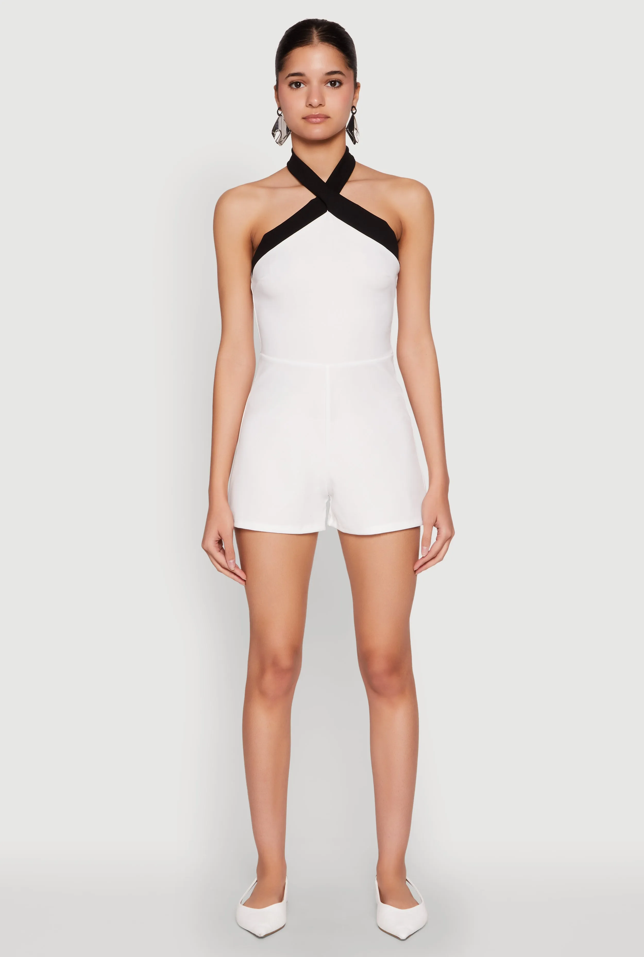 Contrast Trim Halter Neck Romper sold by Rainbow product image thumbnail 2