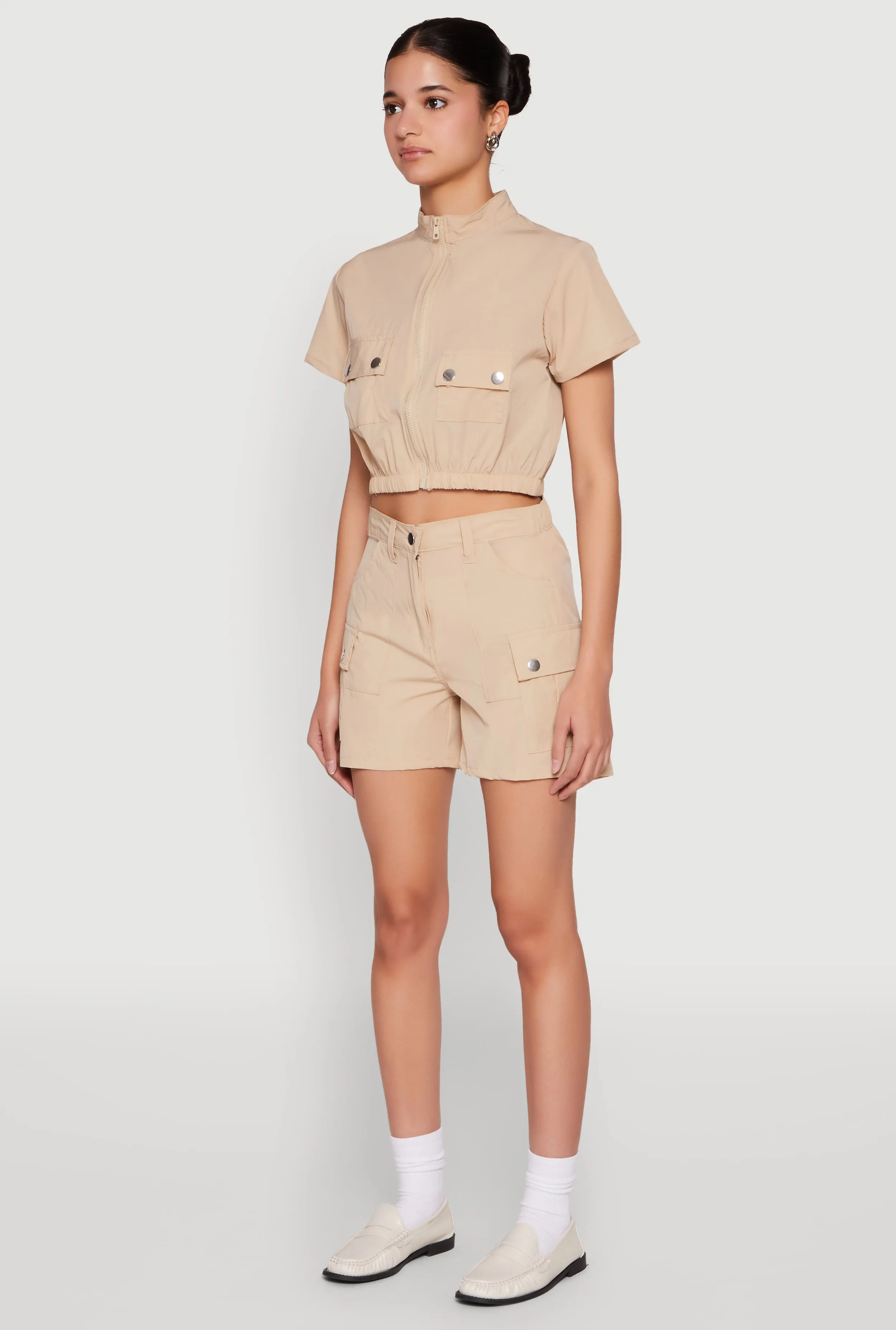 Mock Neck Cargo Pocket Crop Top sold by Rainbow product image thumbnail 5