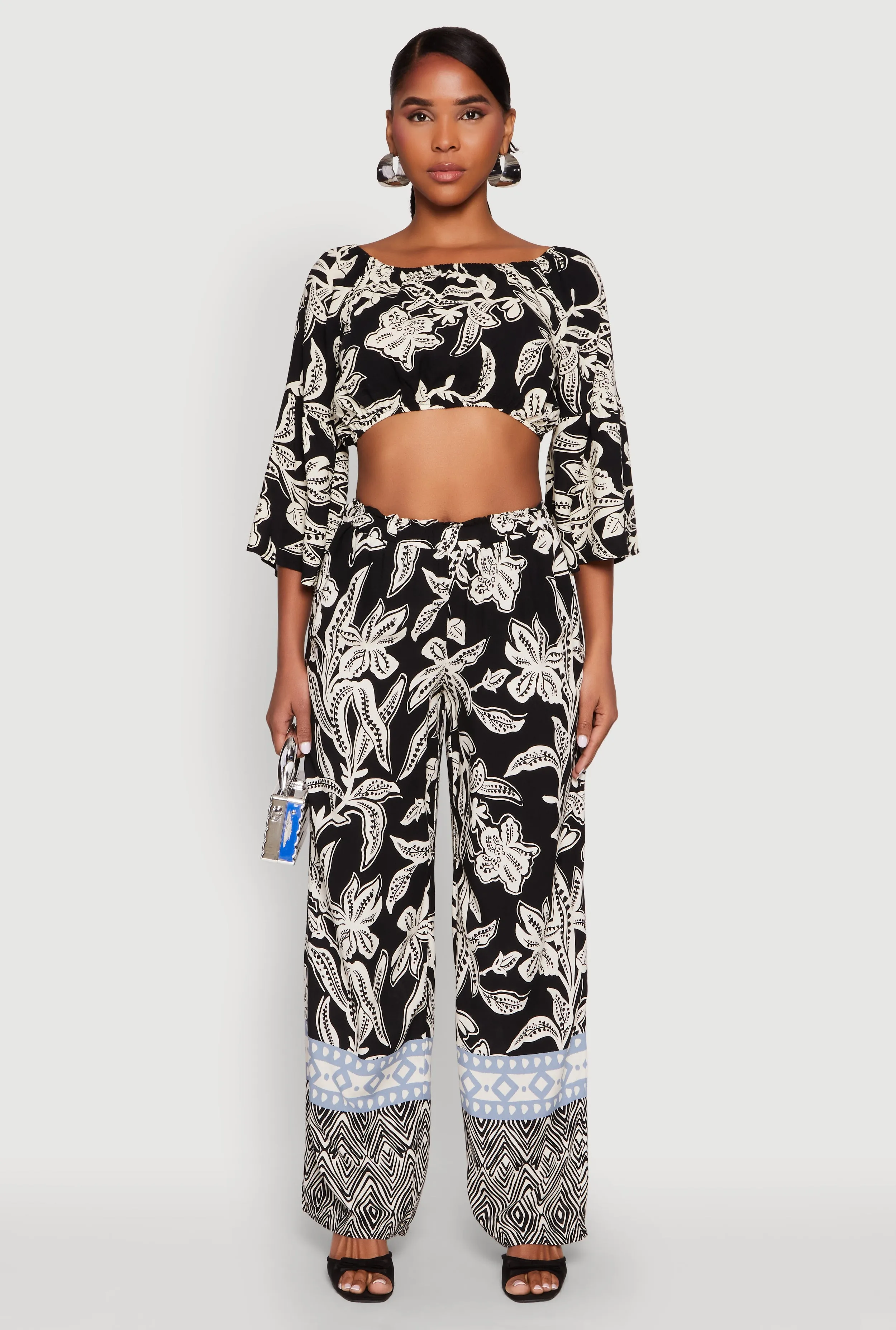 Spoon Jeans High Waisted Printed Pattern Palazzo Pants sold by Rainbow product image thumbnail 2