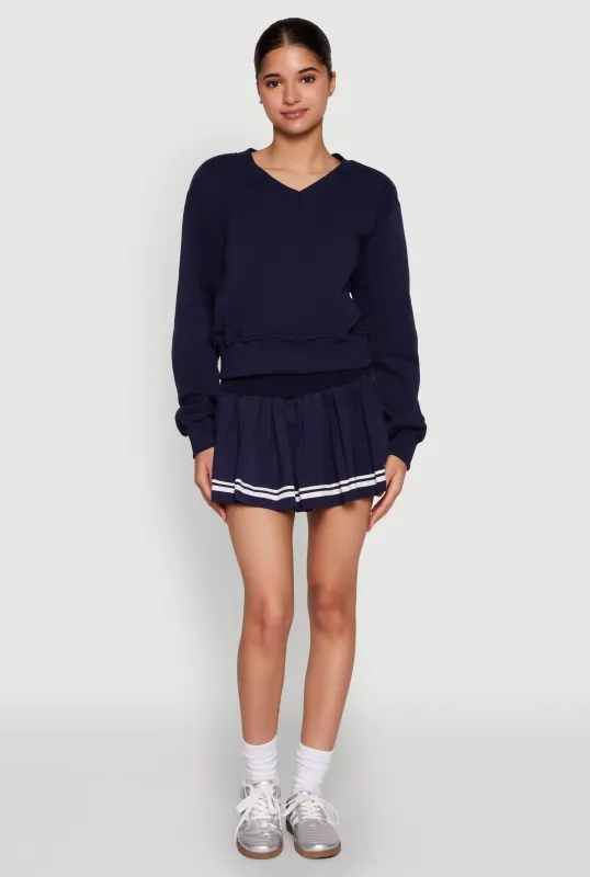 Varsity Stripe High Waisted Pleated Skirt sold by Rainbow