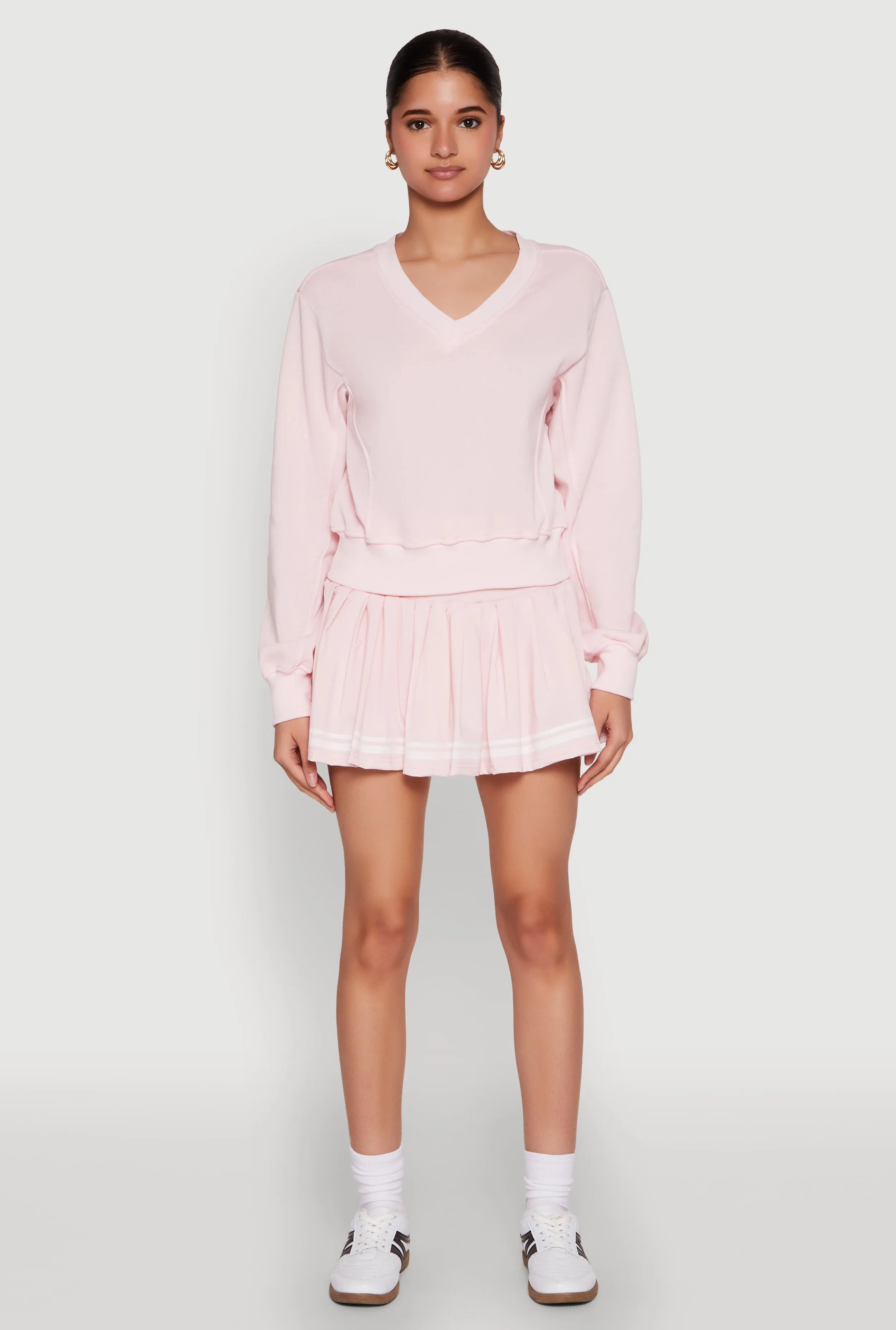 Varsity Stripe High Waisted Pleated Skirt sold by Rainbow product image thumbnail 2