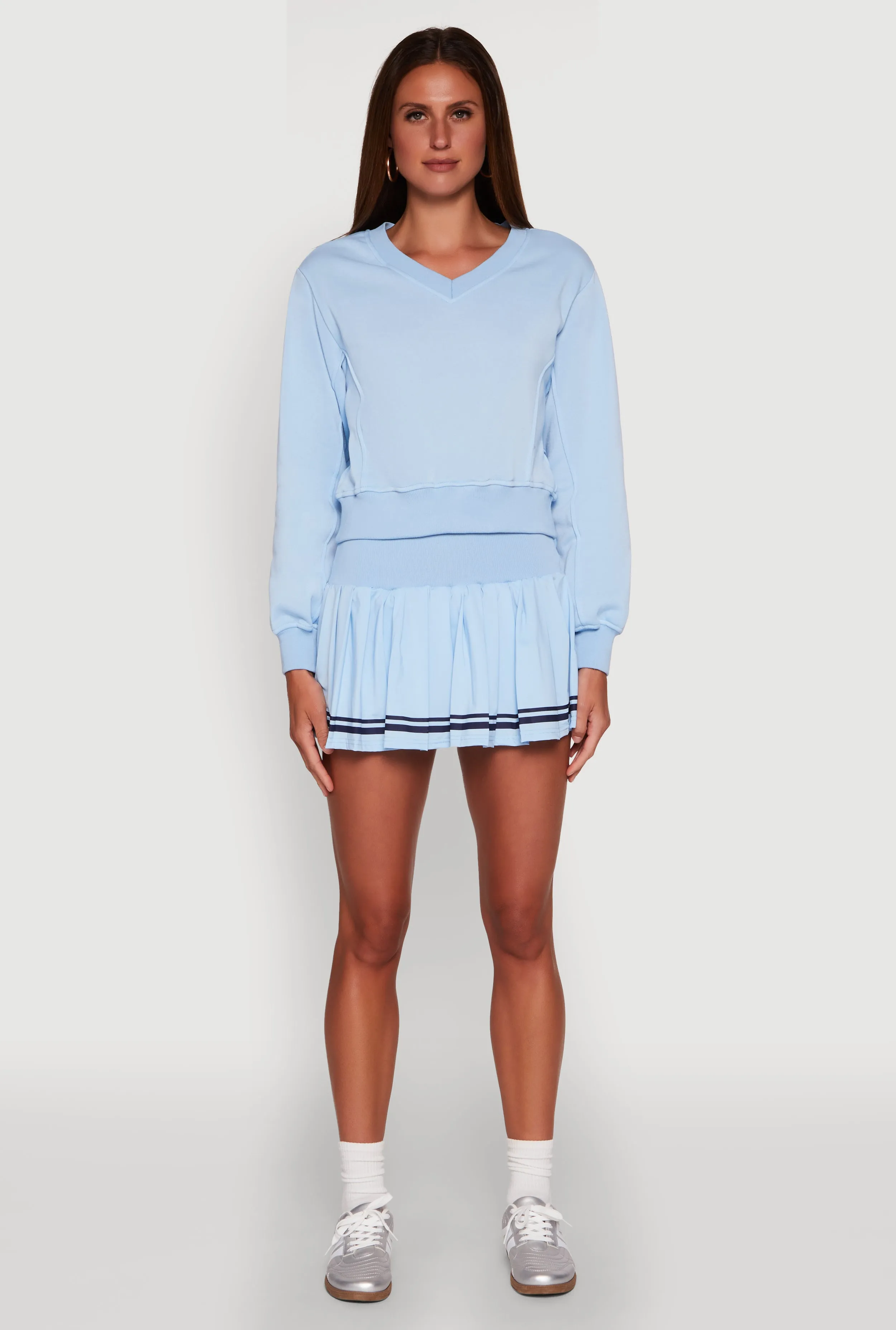 Varsity Stripe High Waisted Pleated Skirt sold by Rainbow product image thumbnail 2