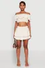 Almost Famous Smocked Waist Tiered Mini Skirt sold by Rainbow