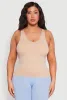 Plus Size Seamless Mineral Wash Shelf Bra Tank Top sold by Rainbow