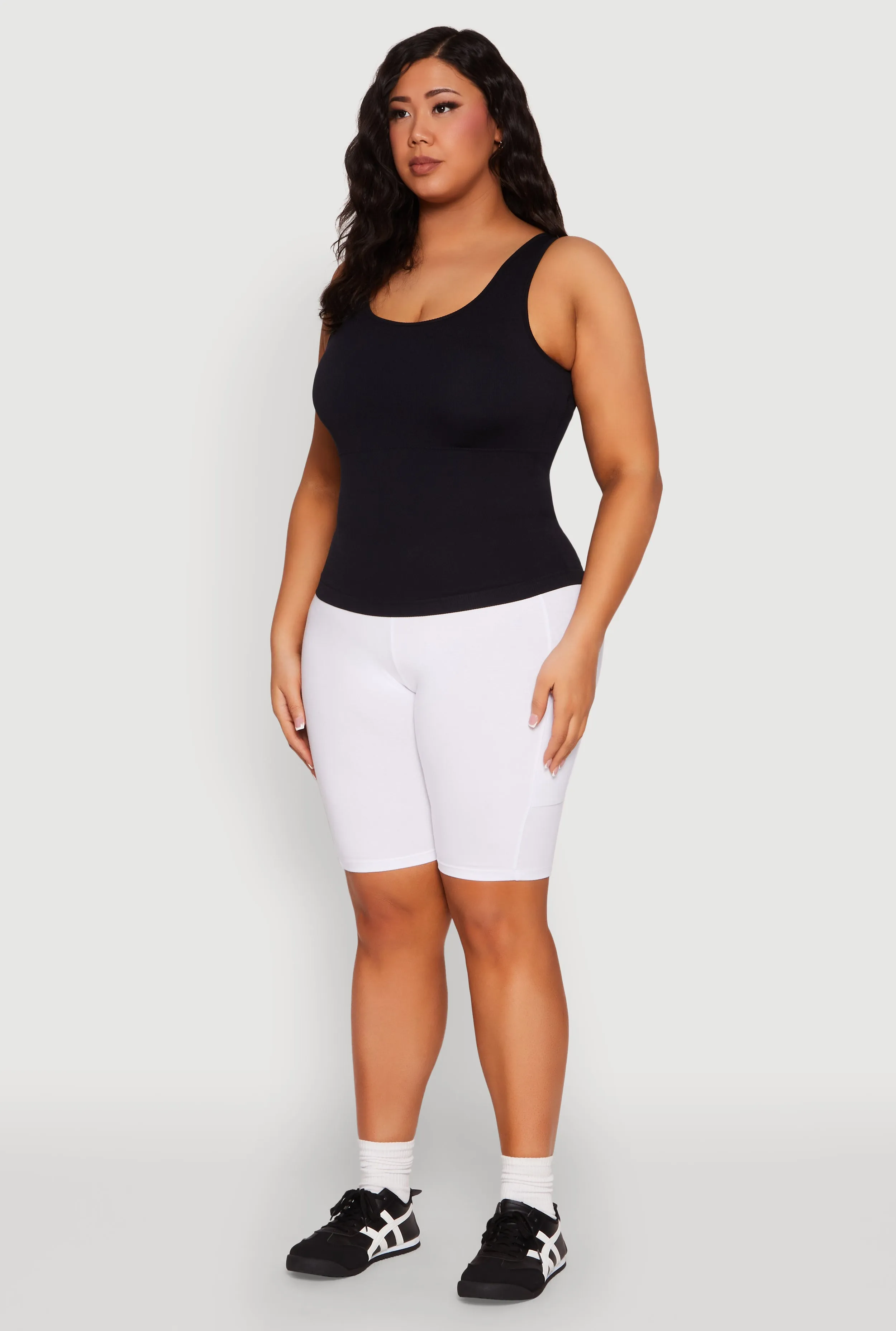 Plus Size Seamless Scoop Neck Shelf Bra Tank Top sold by Rainbow product image thumbnail 5