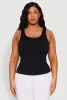 Plus Size Seamless Scoop Neck Shelf Bra Tank Top sold by Rainbow