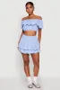 Almost Famous Ruffle Overlay Off the Shoulder Crop Top sold by Rainbow