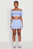 Almost Famous Ruffle Overlay Off the Shoulder Crop Top sold by Rainbow