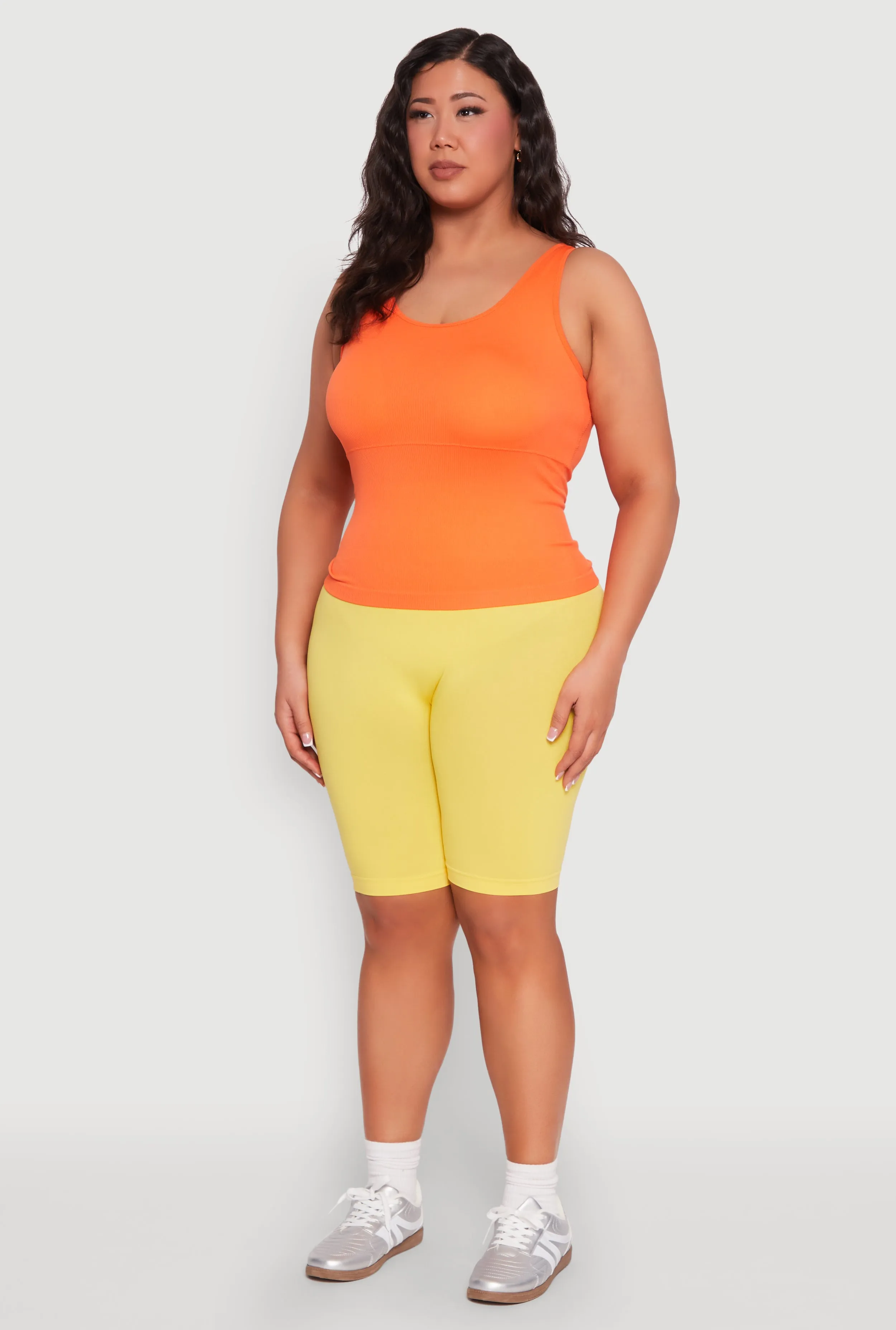 Plus Size Seamless Scoop Neck Shelf Bra Tank Top sold by Rainbow product image thumbnail 5