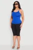 Plus Size Seamless Metallic Chain Strap Cami sold by Rainbow