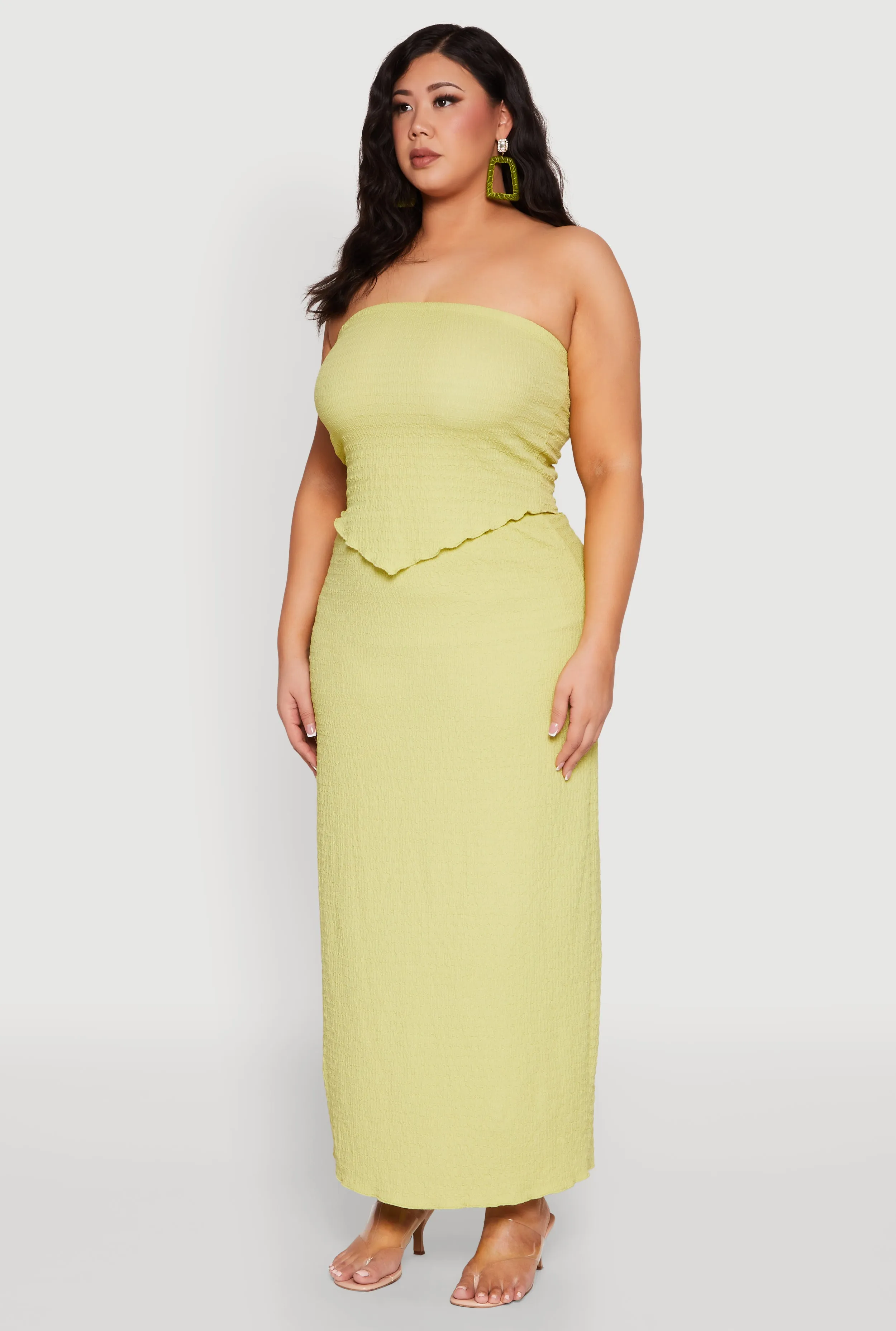 Plus Size Almost Famous Textured Hanky Hem Tube Top sold by Rainbow product image thumbnail 5