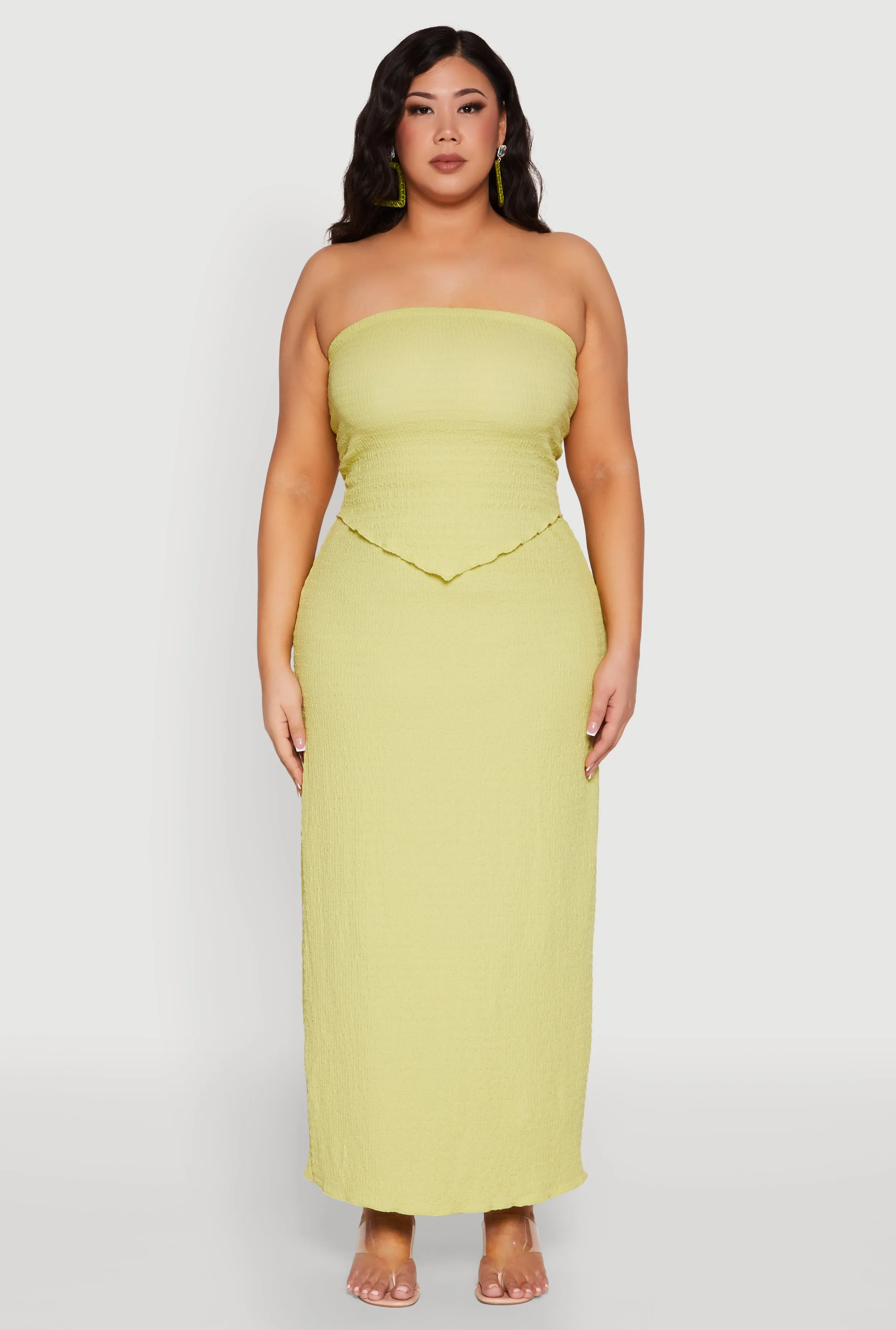 Plus Size Almost Famous Textured Hanky Hem Tube Top sold by Rainbow product image thumbnail 2