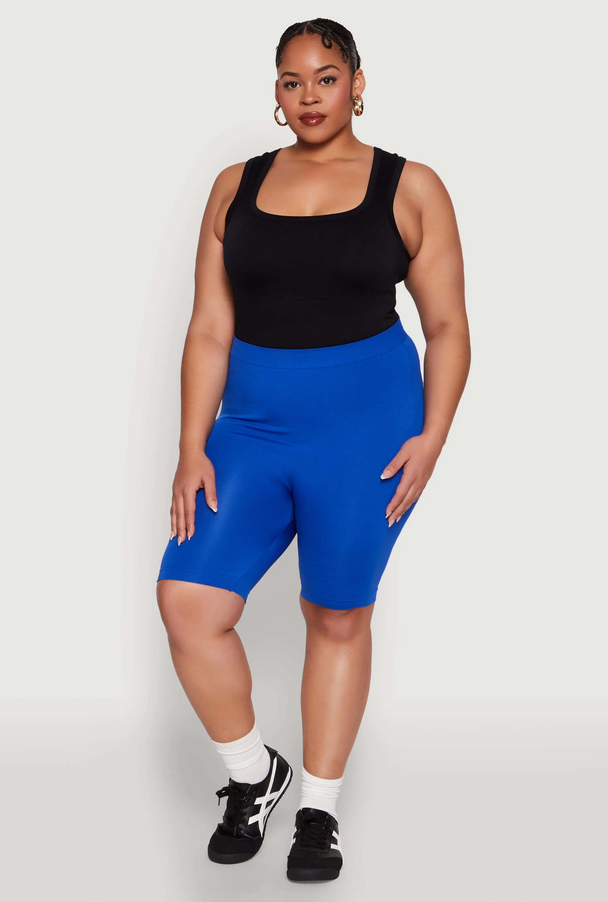Plus Size High Waisted Seamless Bike Shorts sold by Rainbow