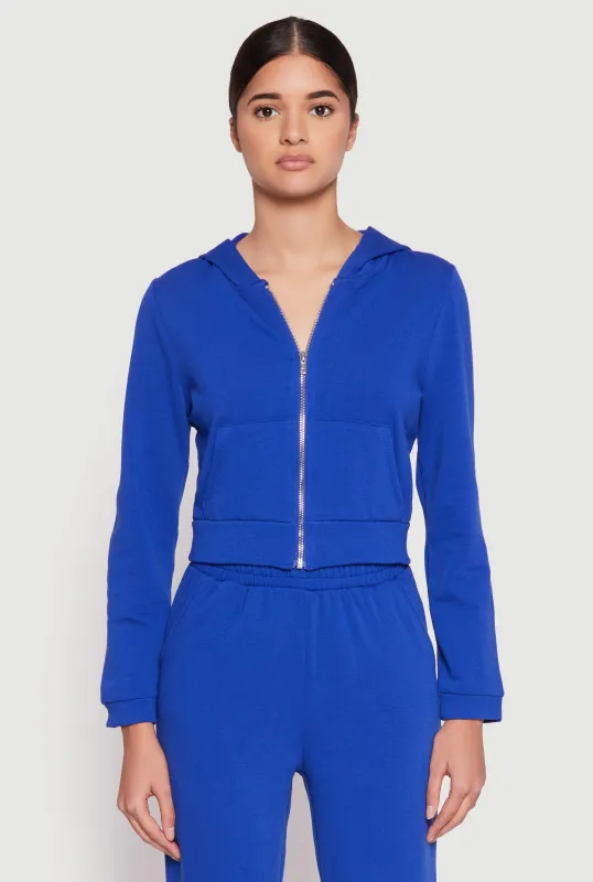 Iris Zip Front Cropped Hoodie sold by Rainbow