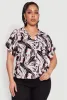 Plus Size Face Printed Button Front Shirt sold by Rainbow