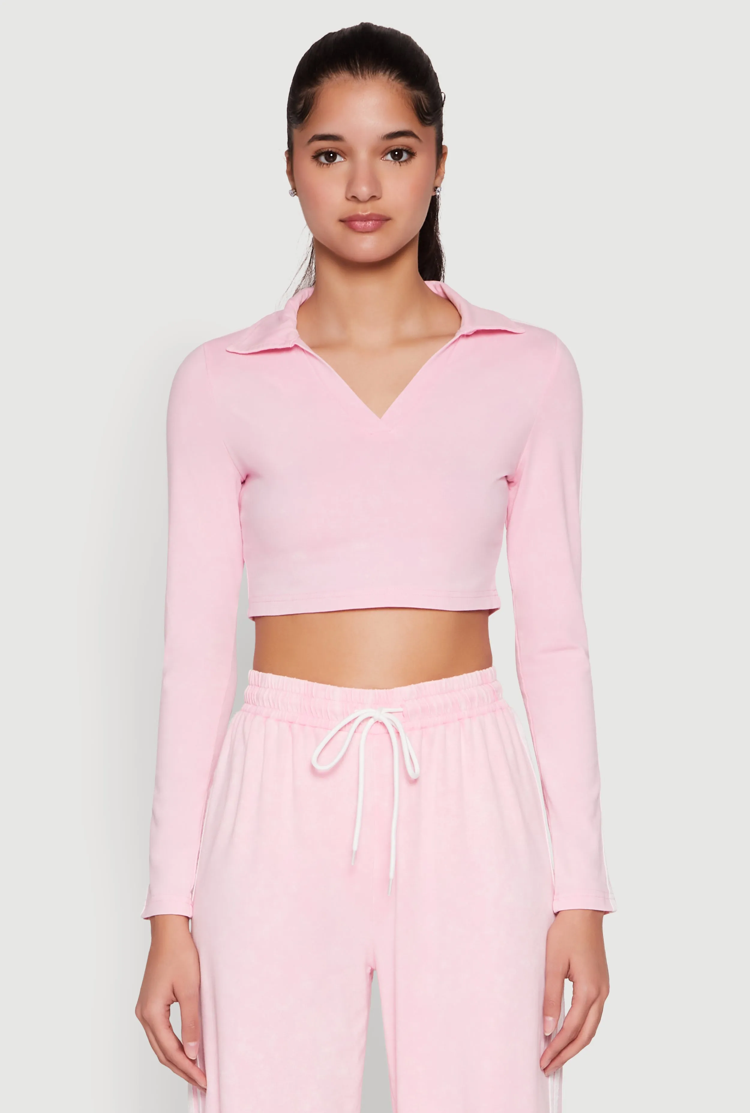 Daisy Mineral Wash Varsity Stripe Crop Top sold by Rainbow