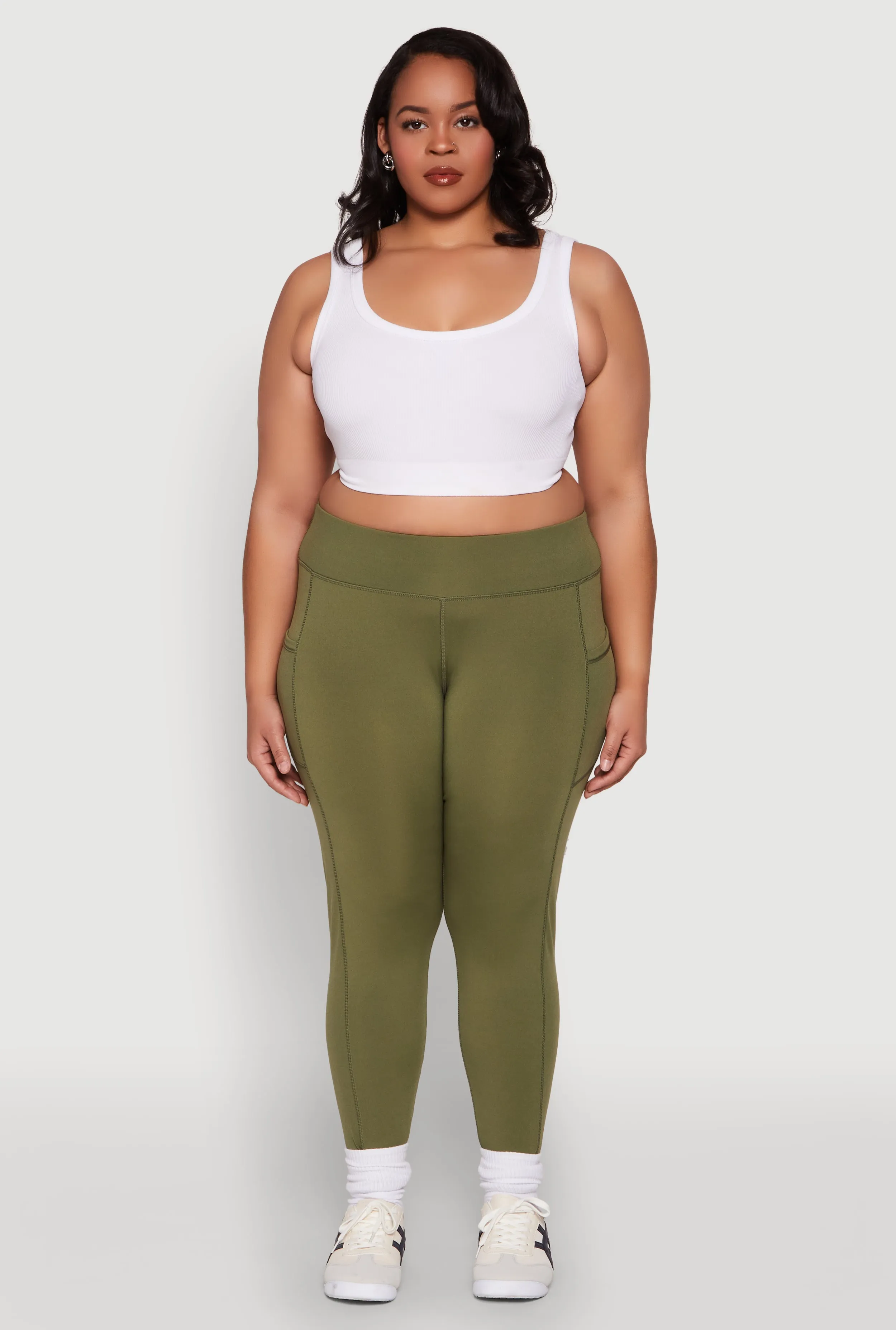 Plus Size High Waisted Cell Phone Pocket Leggings sold by Rainbow product image thumbnail 2