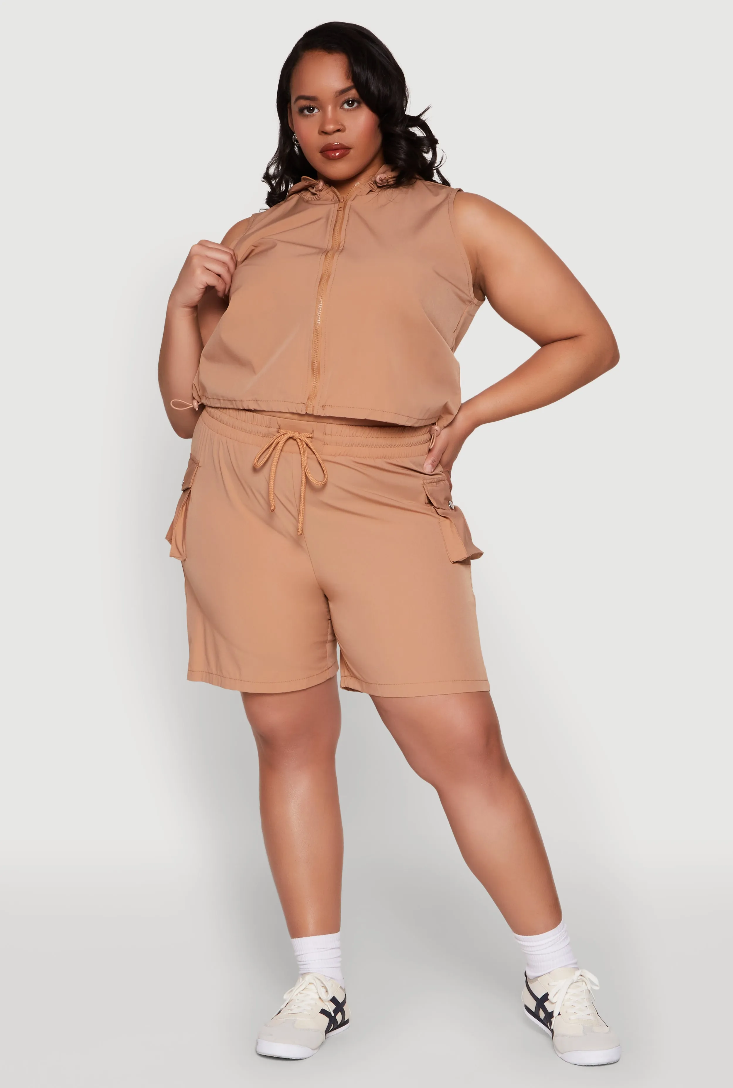 Plus Size Toggle Drawstring Hem Crop Top sold by Rainbow product image thumbnail 2