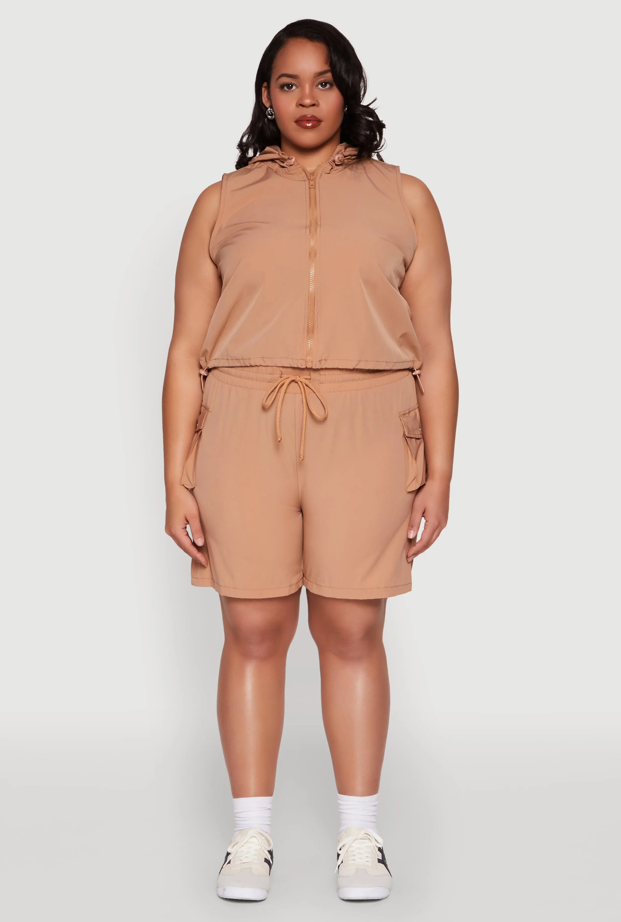 Plus Size Toggle Drawstring Hem Crop Top sold by Rainbow product image thumbnail 3