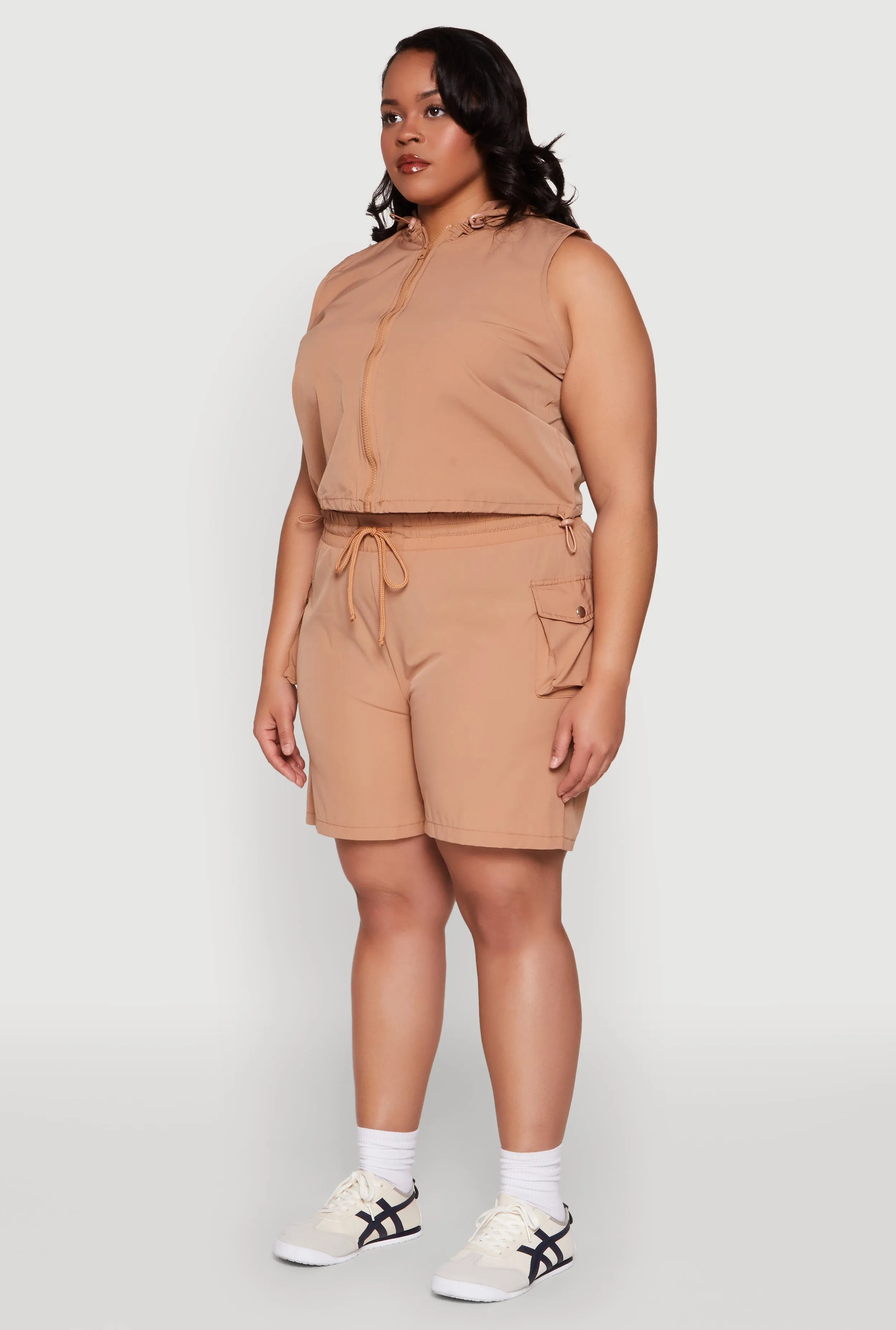 Plus Size Toggle Drawstring Hem Crop Top sold by Rainbow product image thumbnail 5