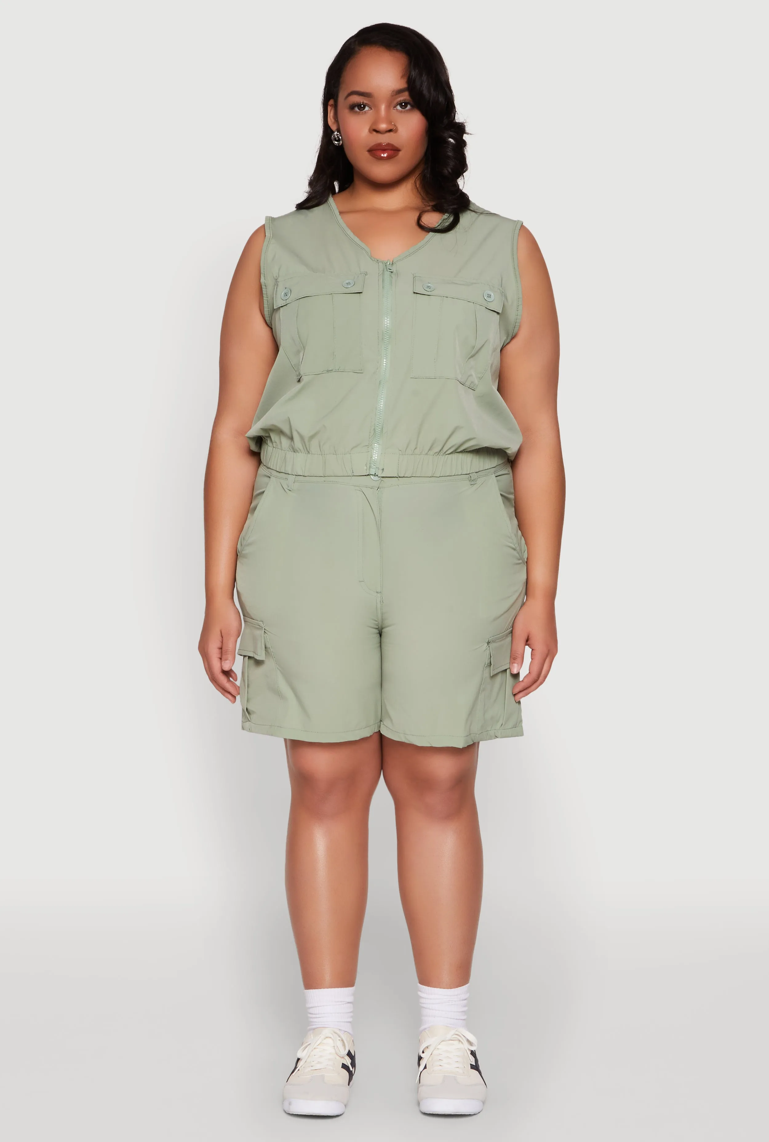 Plus Size Zip Front Cargo Pocket Top sold by Rainbow product image thumbnail 3