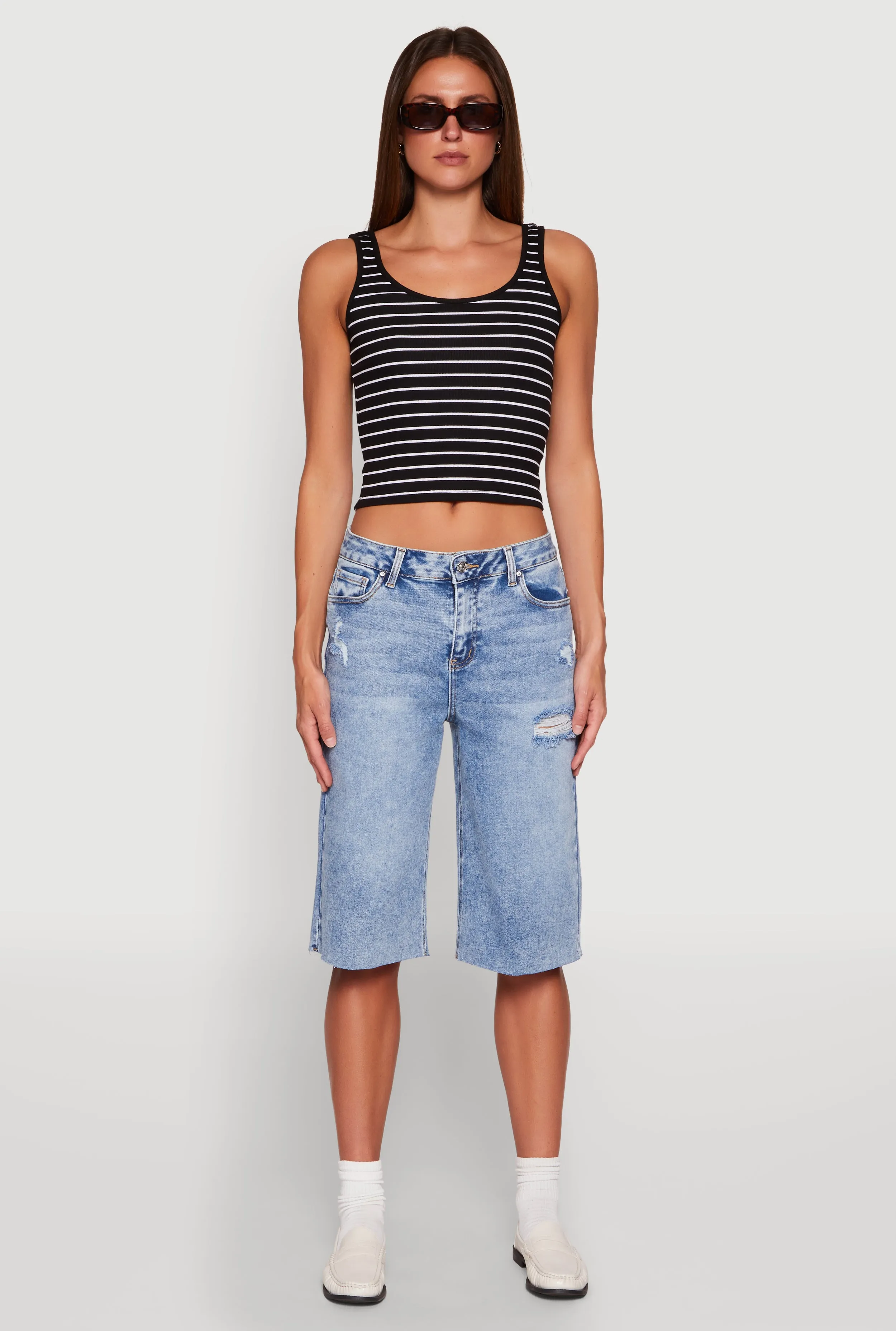 WAX Distressed Raw Hem Jorts sold by Rainbow product image thumbnail 2