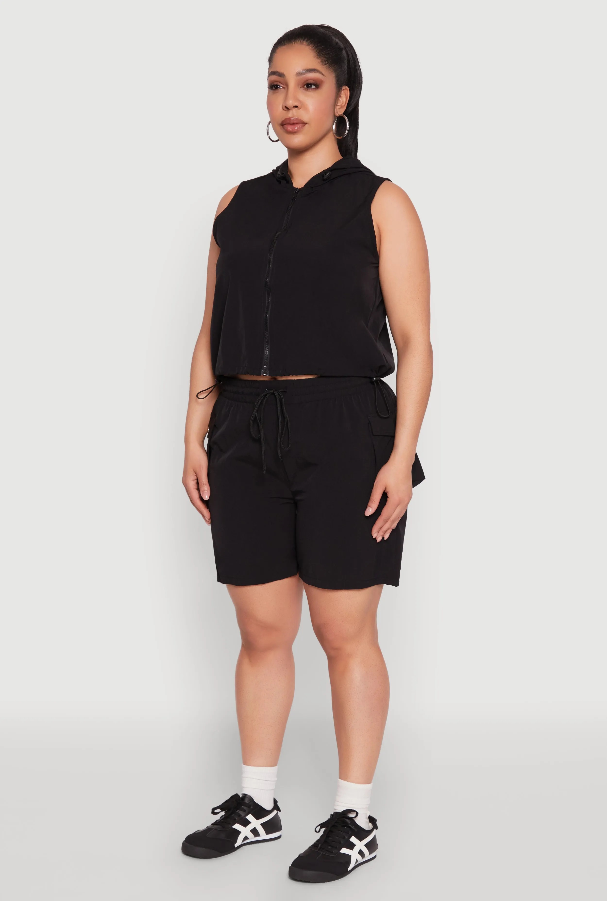 Plus Size Toggle Drawstring Hem Crop Top sold by Rainbow product image thumbnail 5