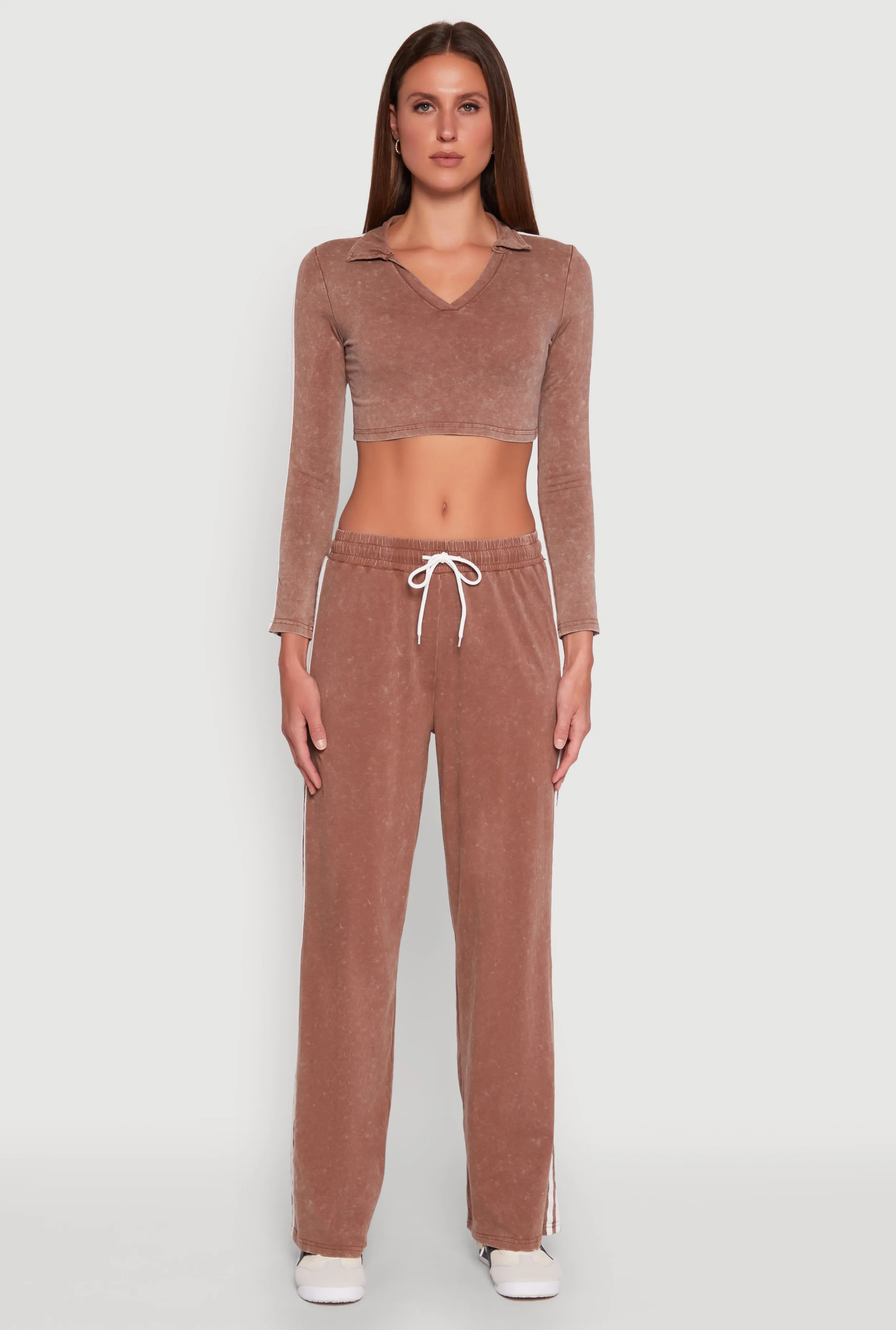 Daisy Mineral Wash Varsity Stripe Crop Top sold by Rainbow product image thumbnail 3