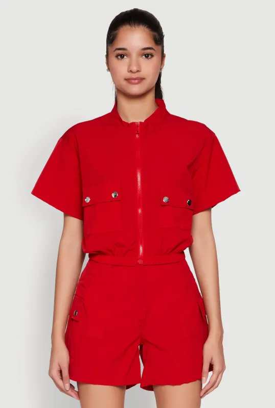 Nylon Utility Zip Front Top sold by Rainbow