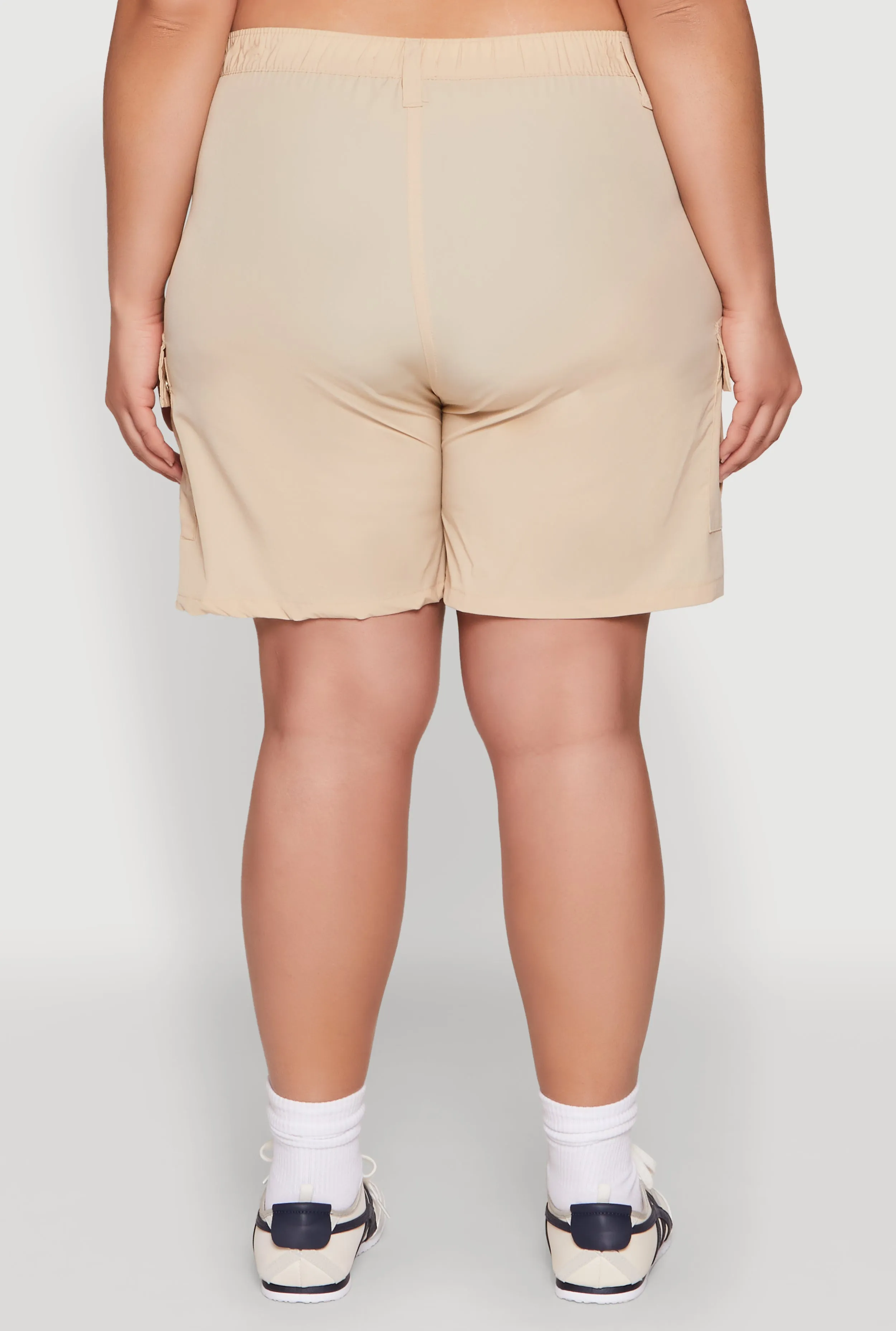 Plus Size High Waisted Cargo Pocket Shorts sold by Rainbow product image thumbnail 5